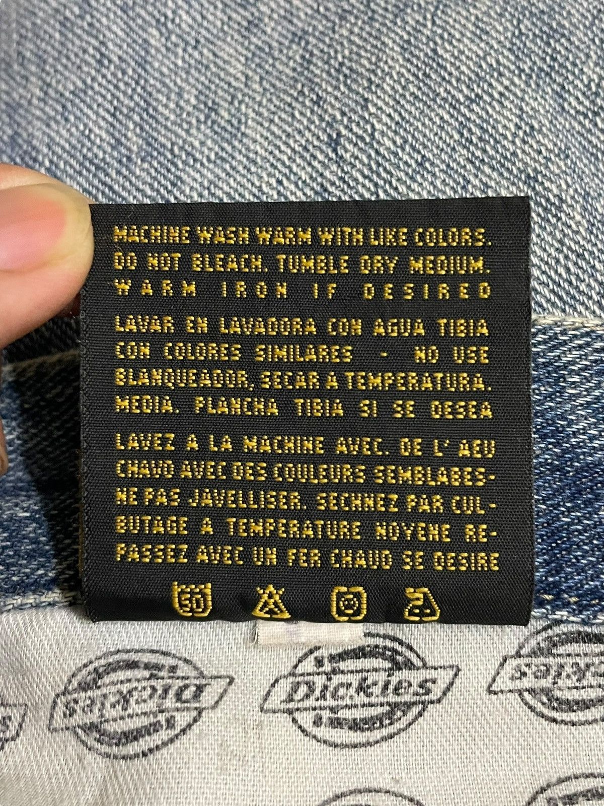 Vintage Dickies Fort Worth USA Blue Fade Wash Loose Straight