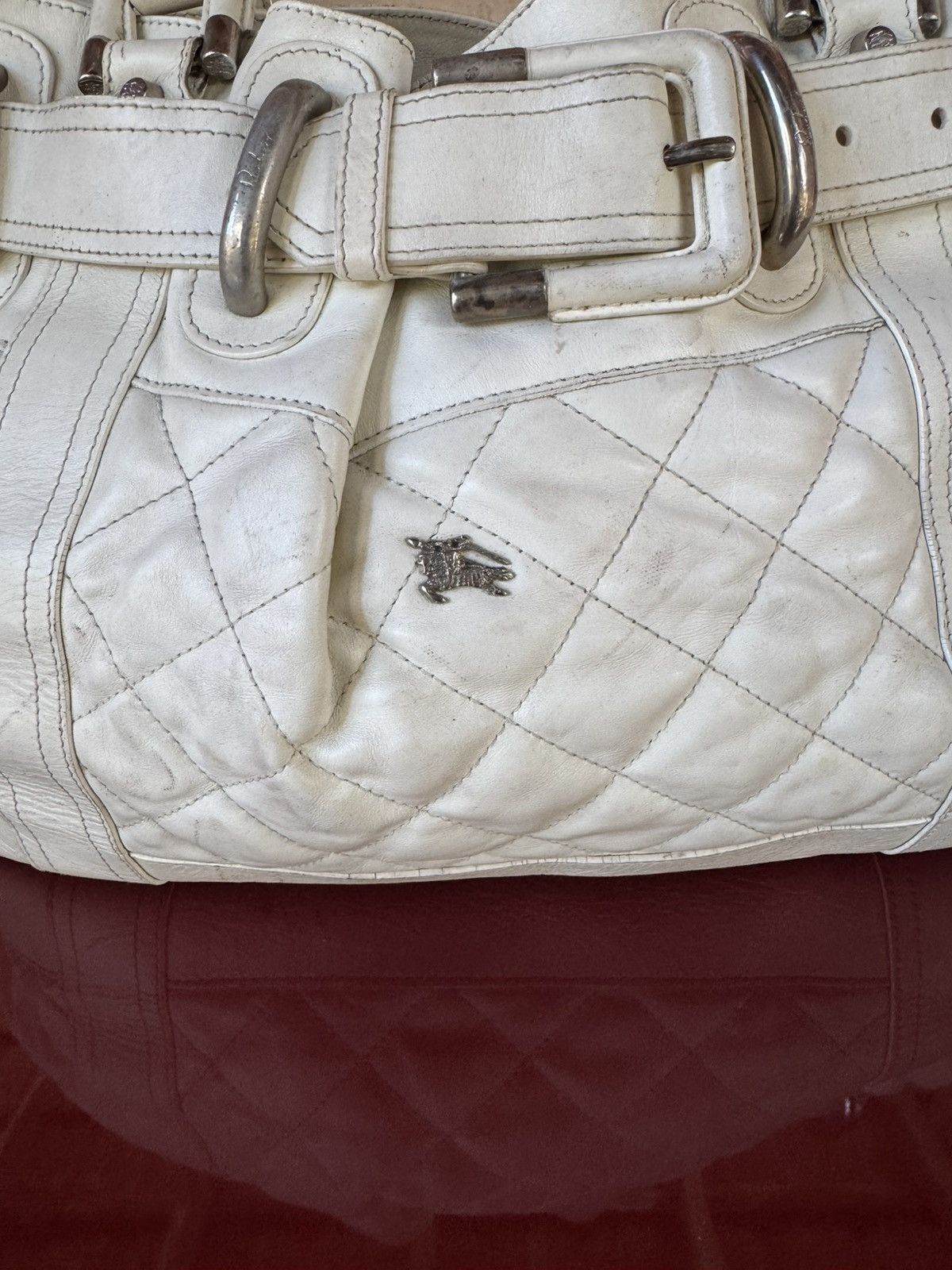 Burberry Burberry Belt White Quilted Leather Tote Bag Size ONE SIZE - 5 Thumbnail