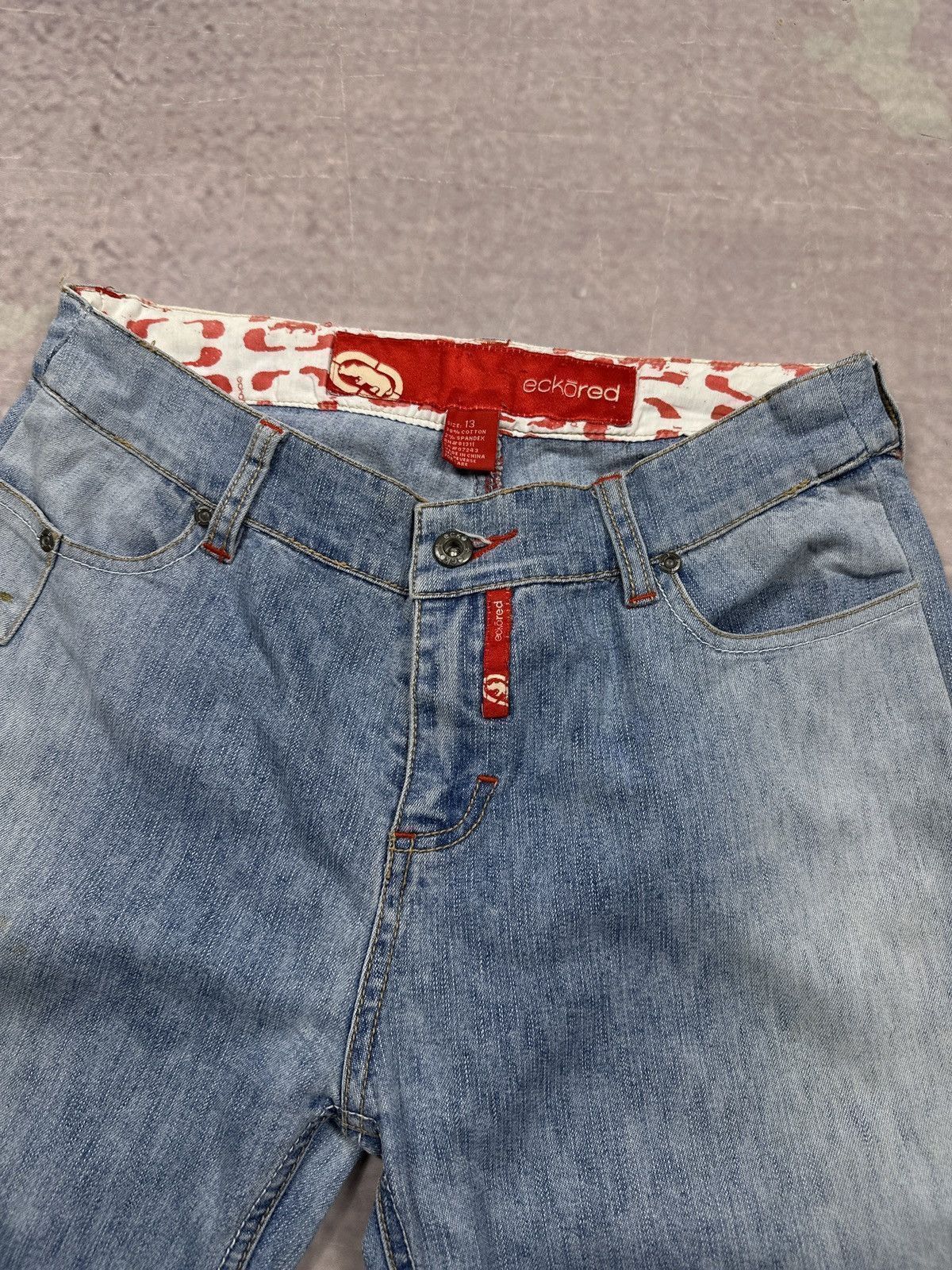 Ecko Unltd. Vintage LGB Style Ecko Unltd Red Flared Distressed Jeans Size US 30 / EU 46 - 7 Thumbnail
