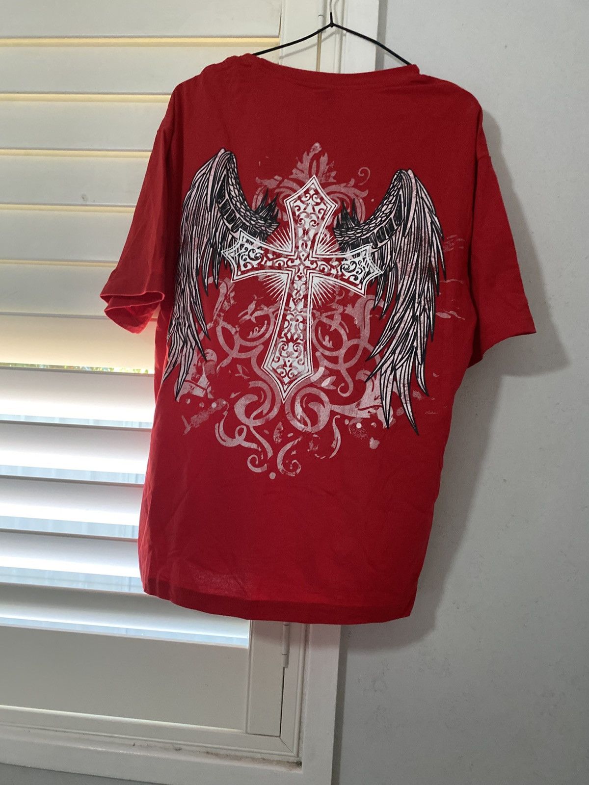Shein Red Grunge/Emo Baggy Cross Tee Size M / US 6-8 / IT 42-44 - 4 Thumbnail