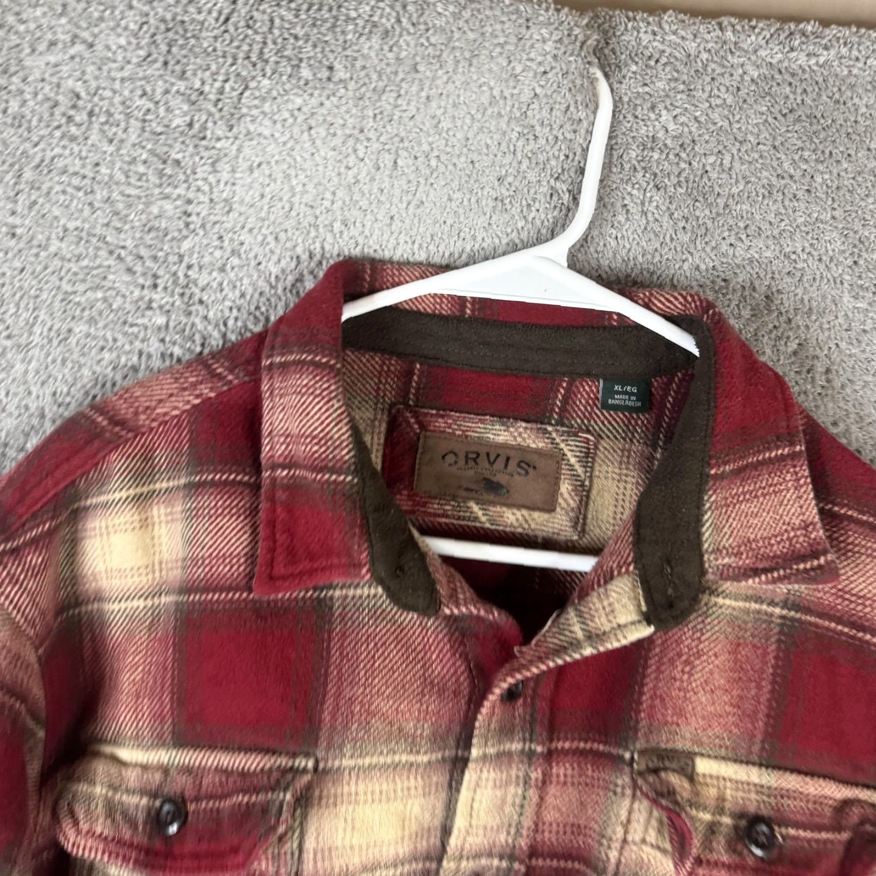 Orvis Orvis Shirt Mens XL Red Plaid Flannel Button Front Long Sleeve Pockets Outdoor Size US XL / EU 56 / 4 - 6 Thumbnail