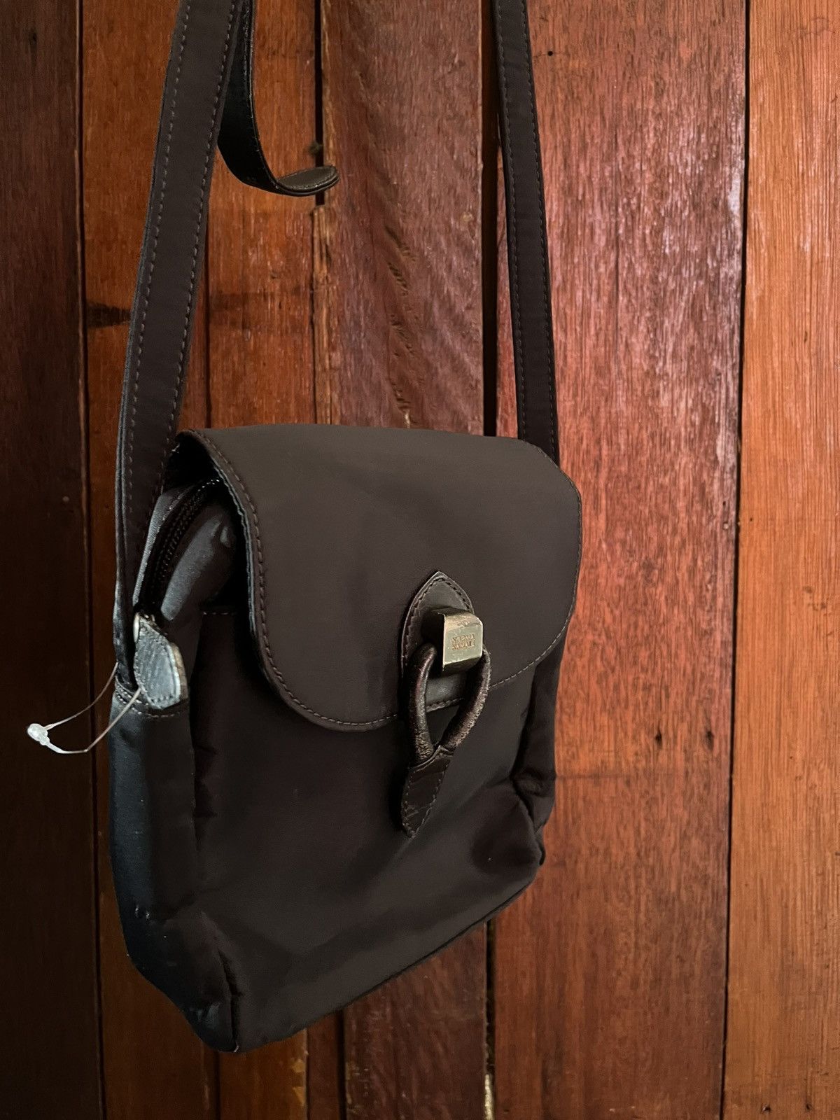 Norma Kamali Black Shoulder Bag Nylon Hybrid Leather Size ONE SIZE - 2 Thumbnail