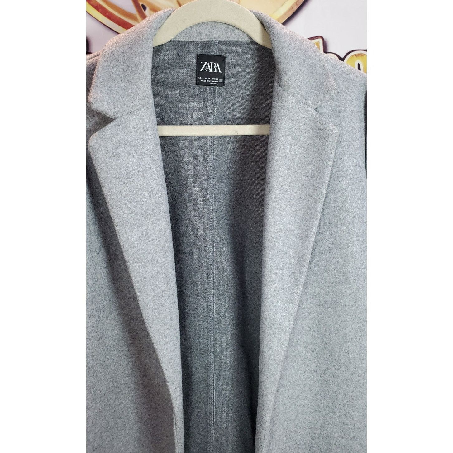 Zara Zara Grey Overflap Open Front Coat Jacket Large Size L / US 10 / IT 46 - 5 Thumbnail