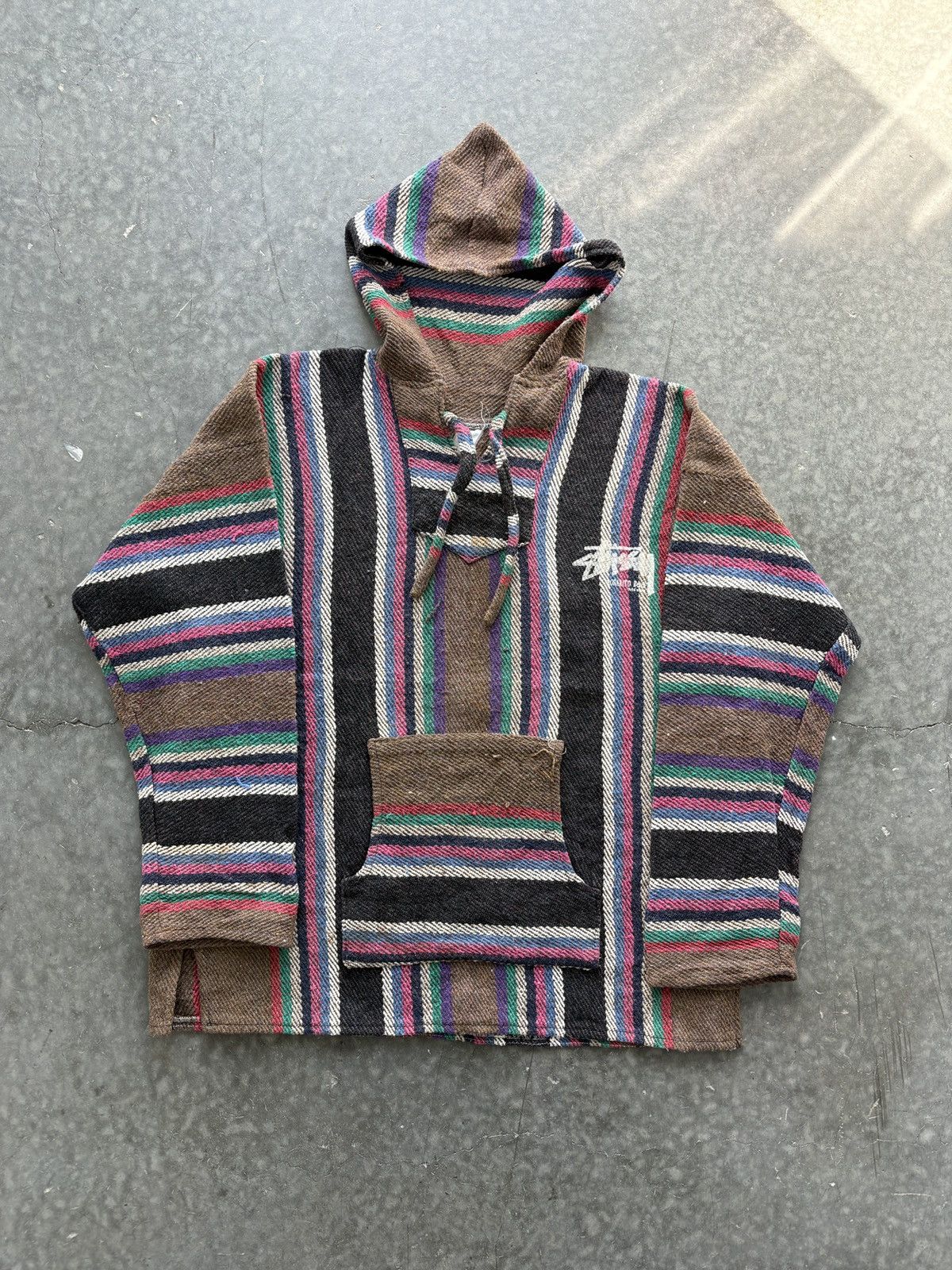 Vintage 90s Stussy Baja Drug Rug Hoodie