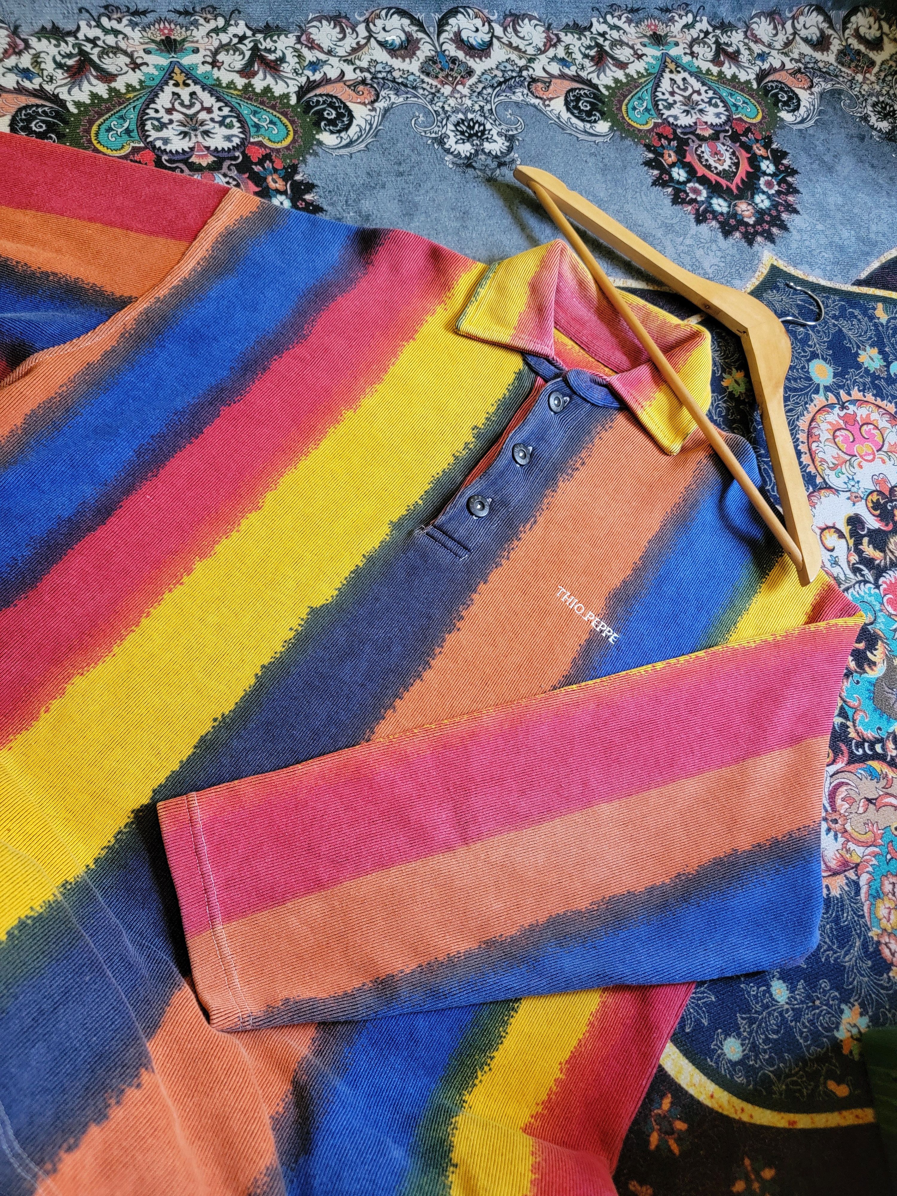 Vintage Vintage Crazy Rare 90's Thio Peppe multicolour vertical Size US XL / EU 56 / 4 - 1 Thumbnail