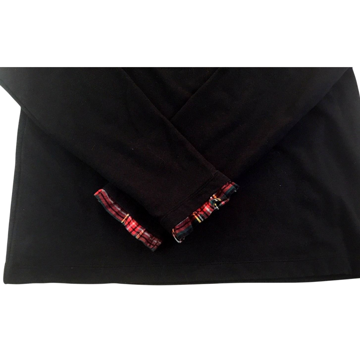 J.Crew J. Crew Black Knit Top Red Plaid Collar Cuffs Size Medium Size M / US 6-8 / IT 42-44 - 5 Thumbnail