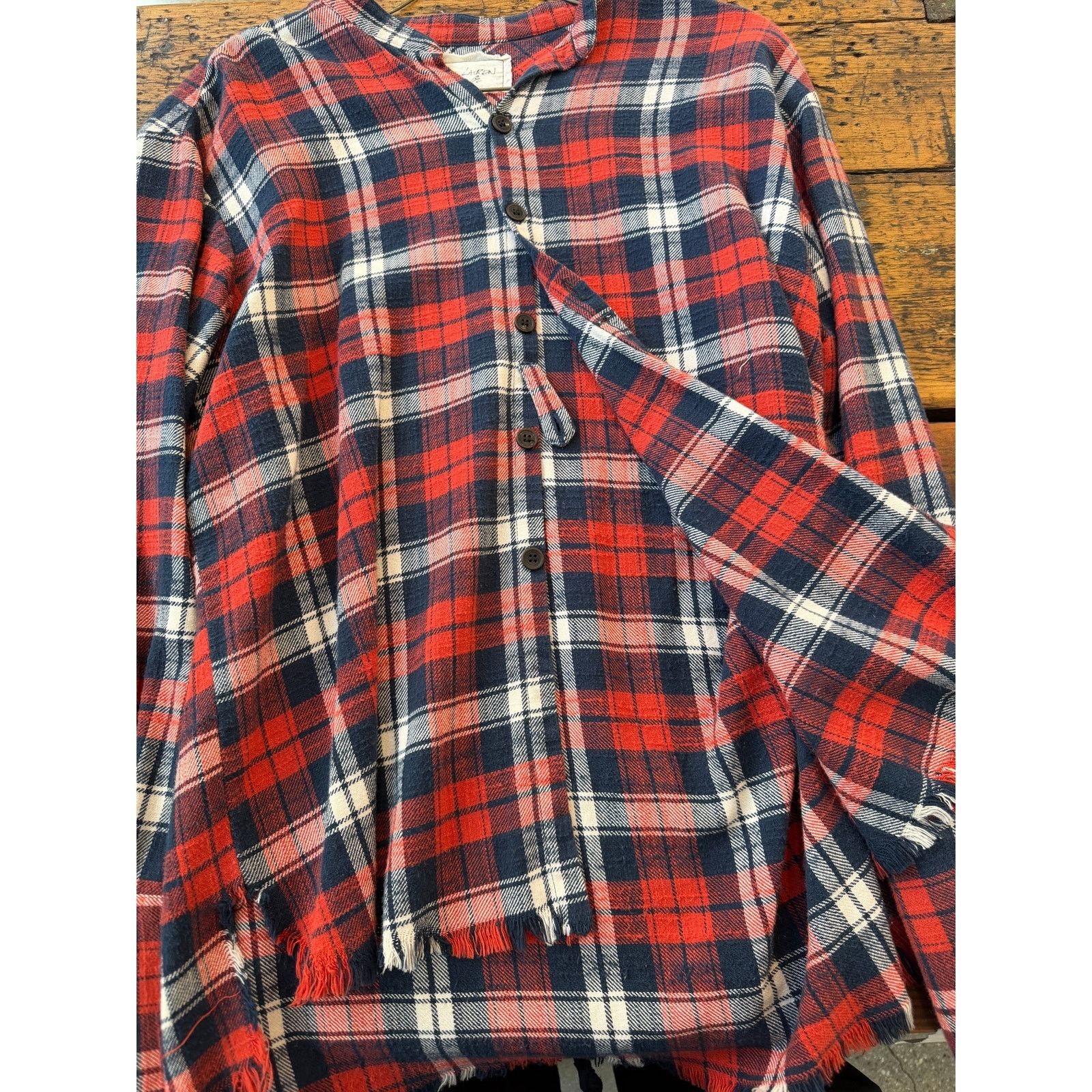 Greg Lauren Greg Lauren SAMPLE Red Plaid Studio Shirt Size US L / EU 52-54 / 3 - 5 Thumbnail