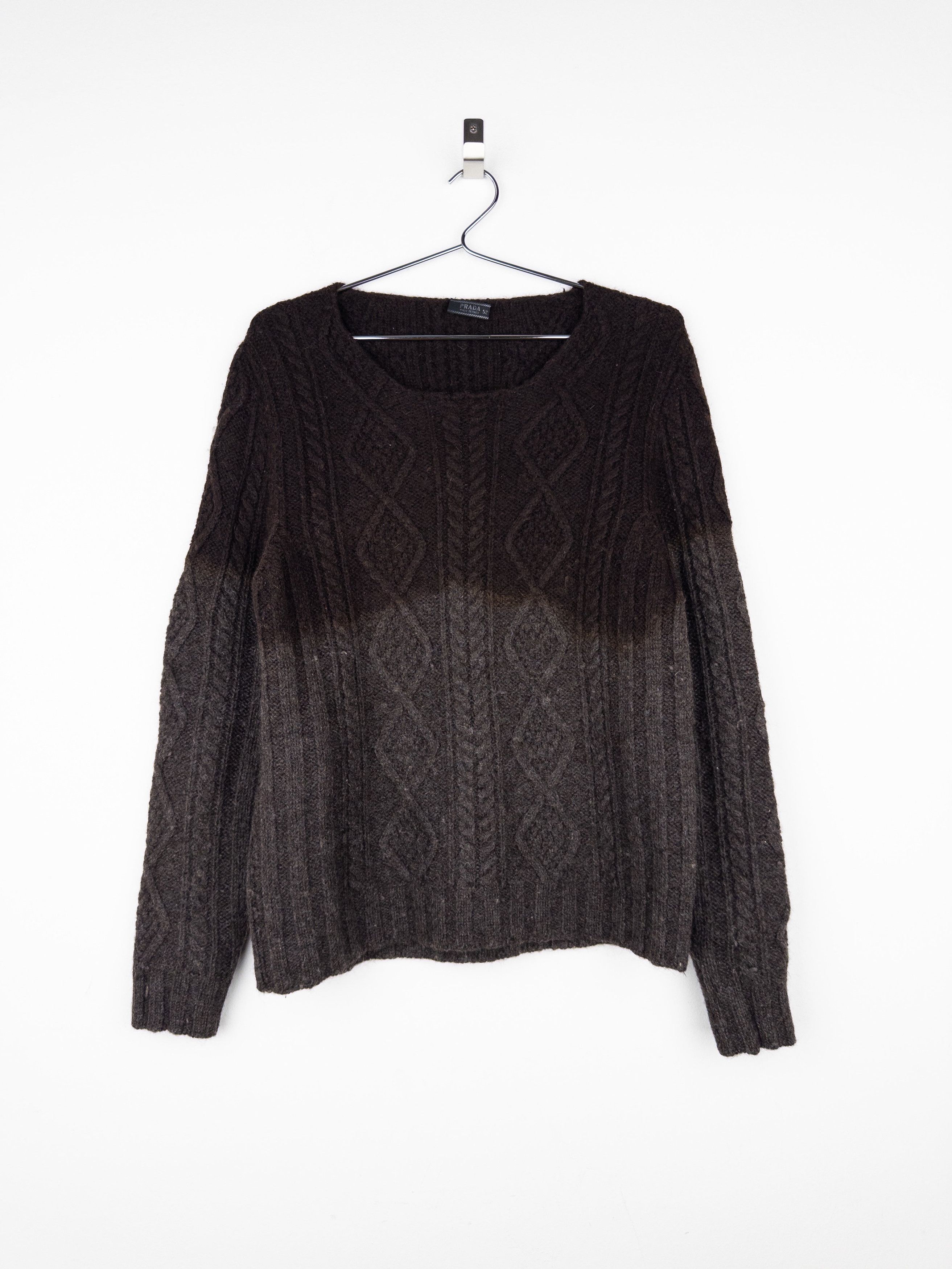 Prada AW04 Ombre Fisherman Cable Knit Sweater Size US XL / EU 56 / 4 - 1 Thumbnail