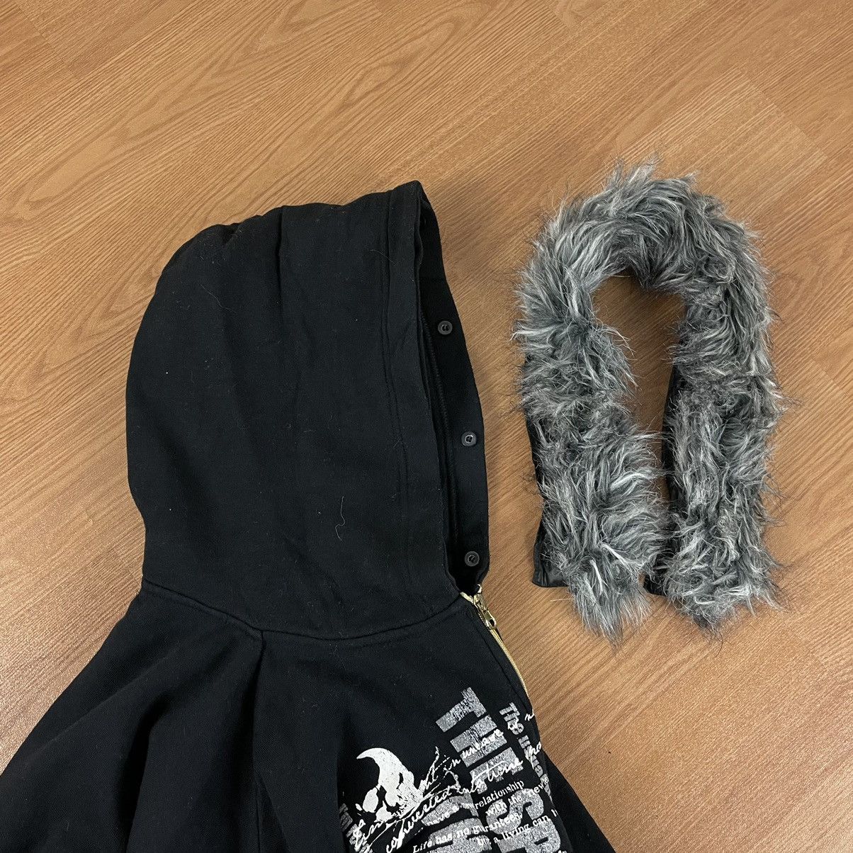 14th Addiction × Japanese Brand × Le Grande Bleu (L.G.B.) 2000s Fur Zip Hoodie Poem Lgb Style Size US M / EU 48-50 / 2 - 8 Thumbnail