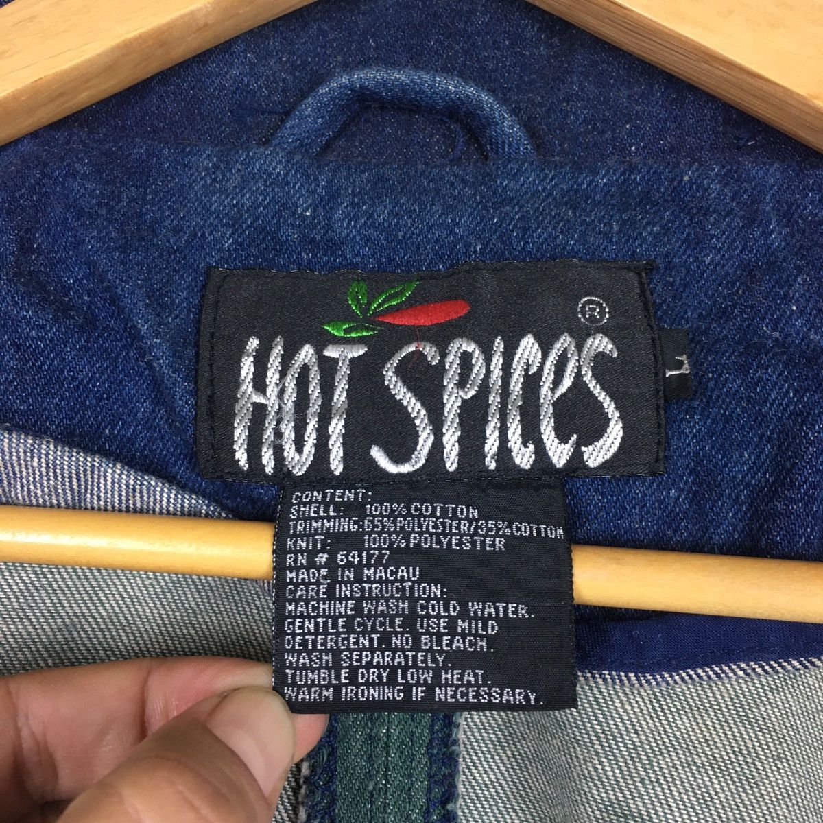 Vintage Vintage Hot Spices Colour Block Denim Bomber Size L / US 10 / IT 46 - 10 Thumbnail