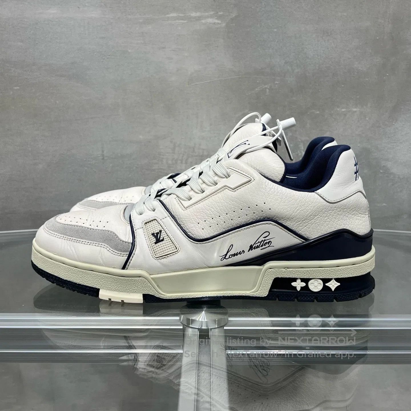 Louis Vuitton Louis Vuitton LV Trainer White and Blue shoes Size US 9.5 / EU 42-43 - 3 Thumbnail