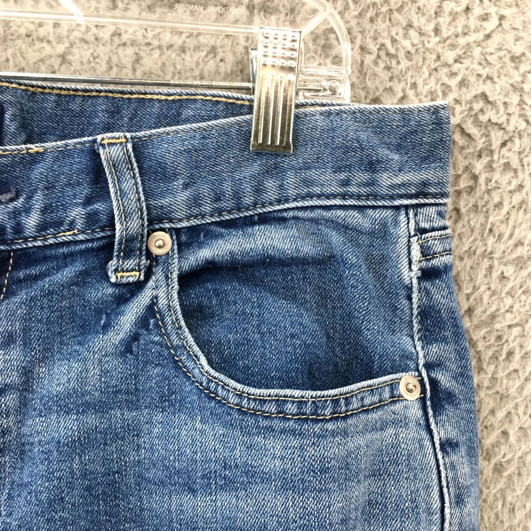Gap GAP Girlfriend Distressed Jeans Womens 27 Blue Denim Mid Rise Zip Fly Jeans Size 27" / US 4 / IT 40 - 3 Thumbnail