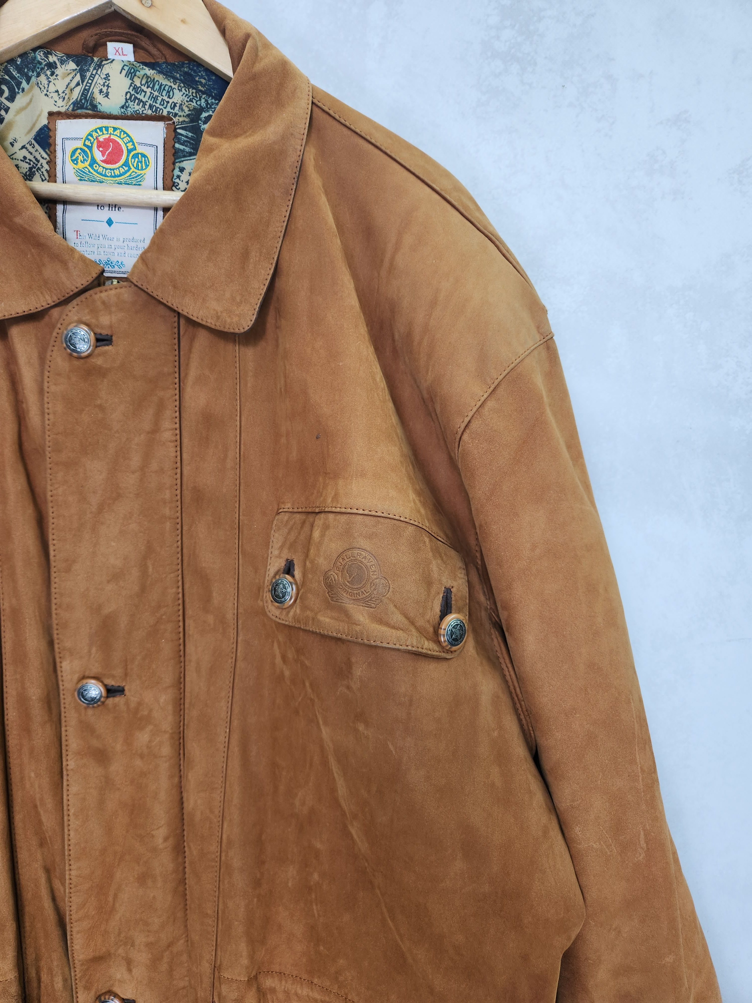 Fjallraven Rare Vintage 80s Fjallraven Fjällräven leather brown jacket Size US XL / EU 56 / 4 - 6 Thumbnail