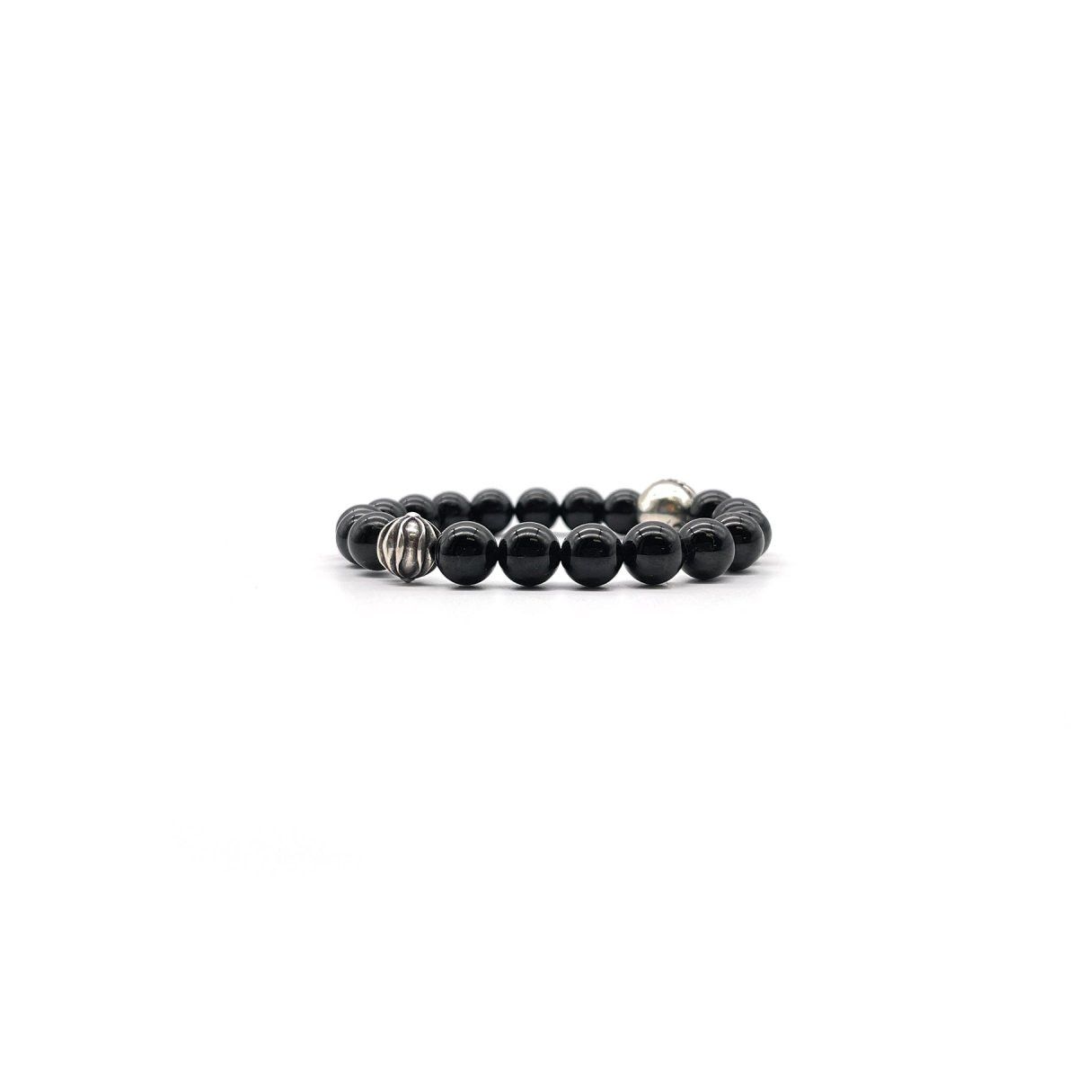 Chrome Hearts Chrome Hearts 10mm Black 2 Silver Bead Bracelet Size ONE SIZE - 3 Thumbnail