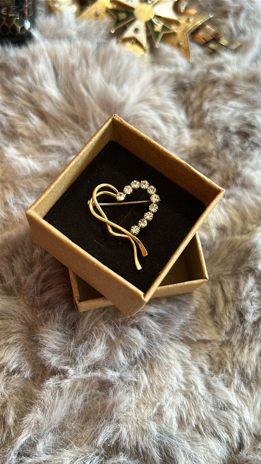 Vintage Vintage Krementz 14k gold filled clear stone heart brooch Size ONE SIZE - 1 Thumbnail