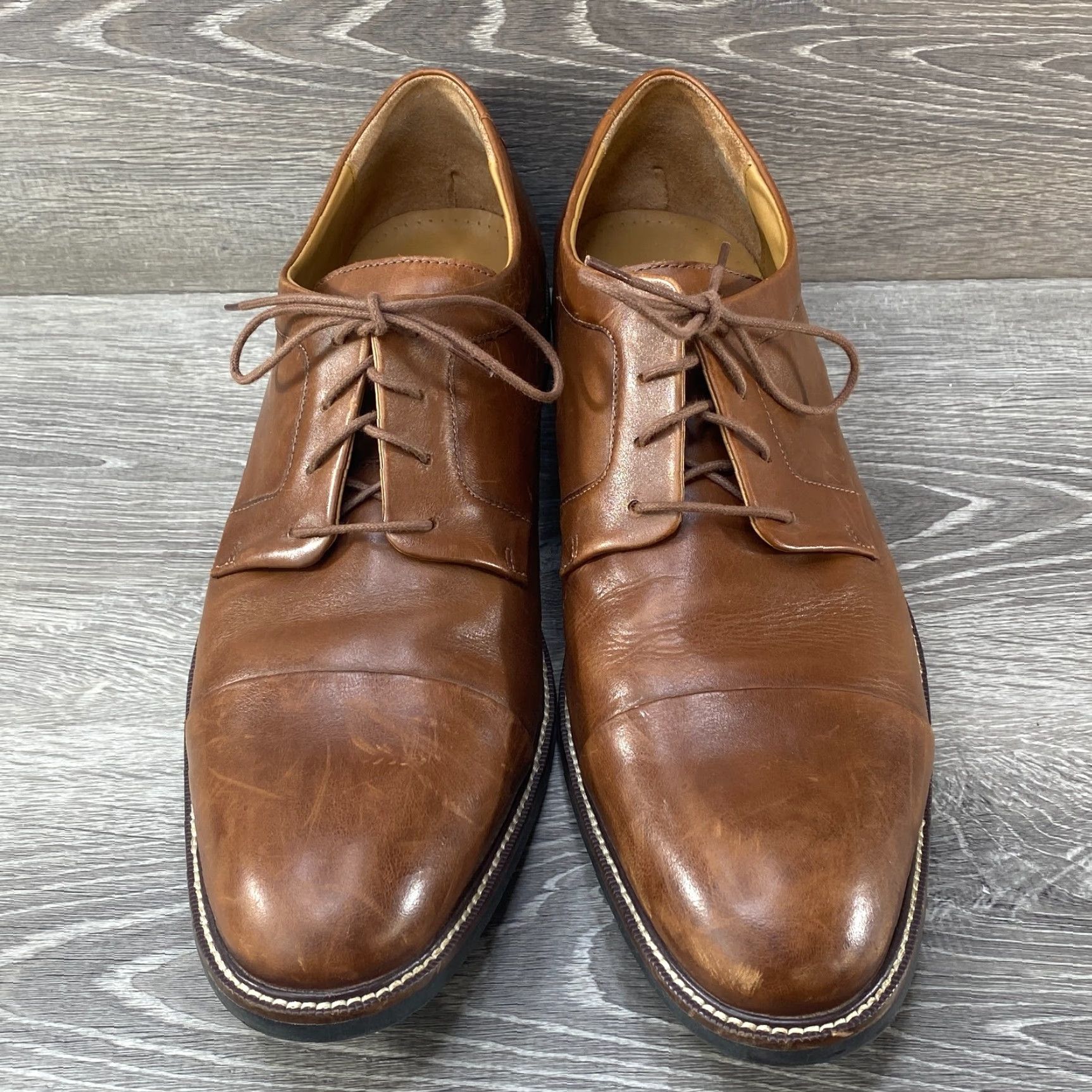 Cole Haan Cole Haan Grand.Os Mens Size 14 M Oxford Cap Toe Brown Leather Dress Shoes C20153 Size ONE SIZE - 3 Thumbnail