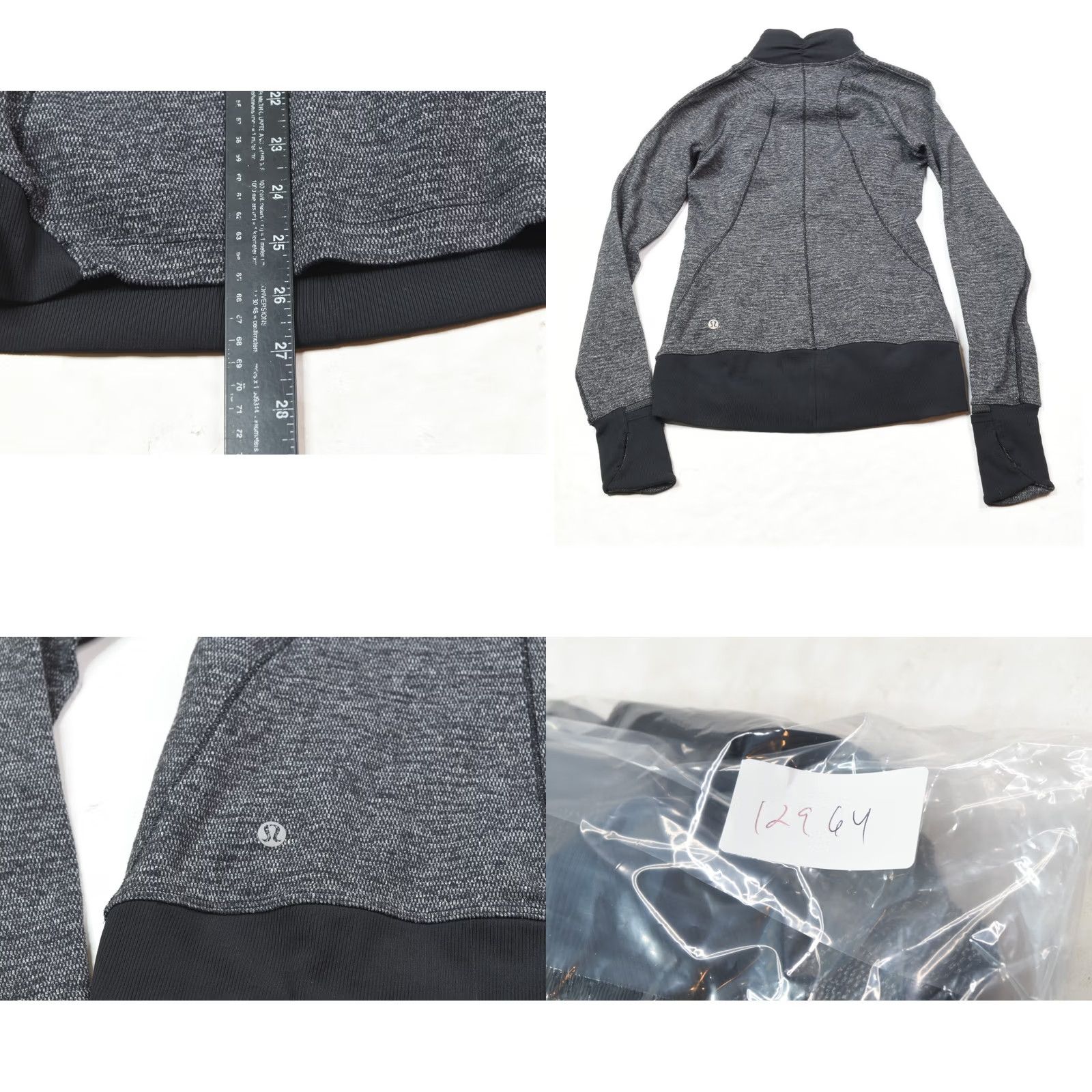 Lululemon Lululemon Runderful 1/4 Zip Top Womens Long Sleeve Pullover Yoga Black Grey N/A Size S / US 4 / IT 40 - 8 Thumbnail