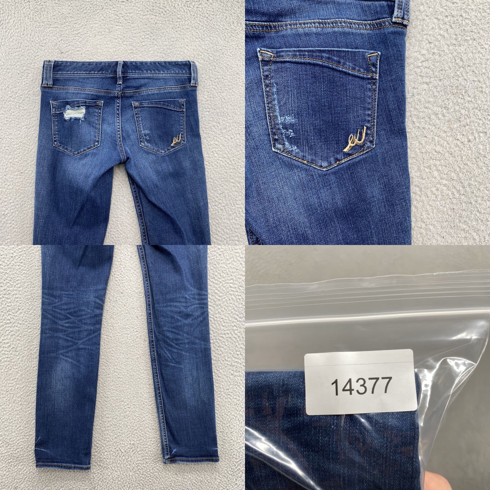 Express Express Womens Skinny Low Rise Distressed Cropped Denim Blue Jeans 0R Size Regular Violet? Size 25" / US 0 / IT 36 - 9 Thumbnail