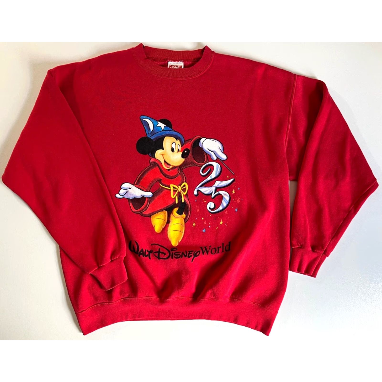 Disney VINTAGE Mickey, Inc Sweatshirt Mickey Mouse 25 Crewneck USA Disney Red L Mens Size US L / EU 52-54 / 3 - 2 Thumbnail