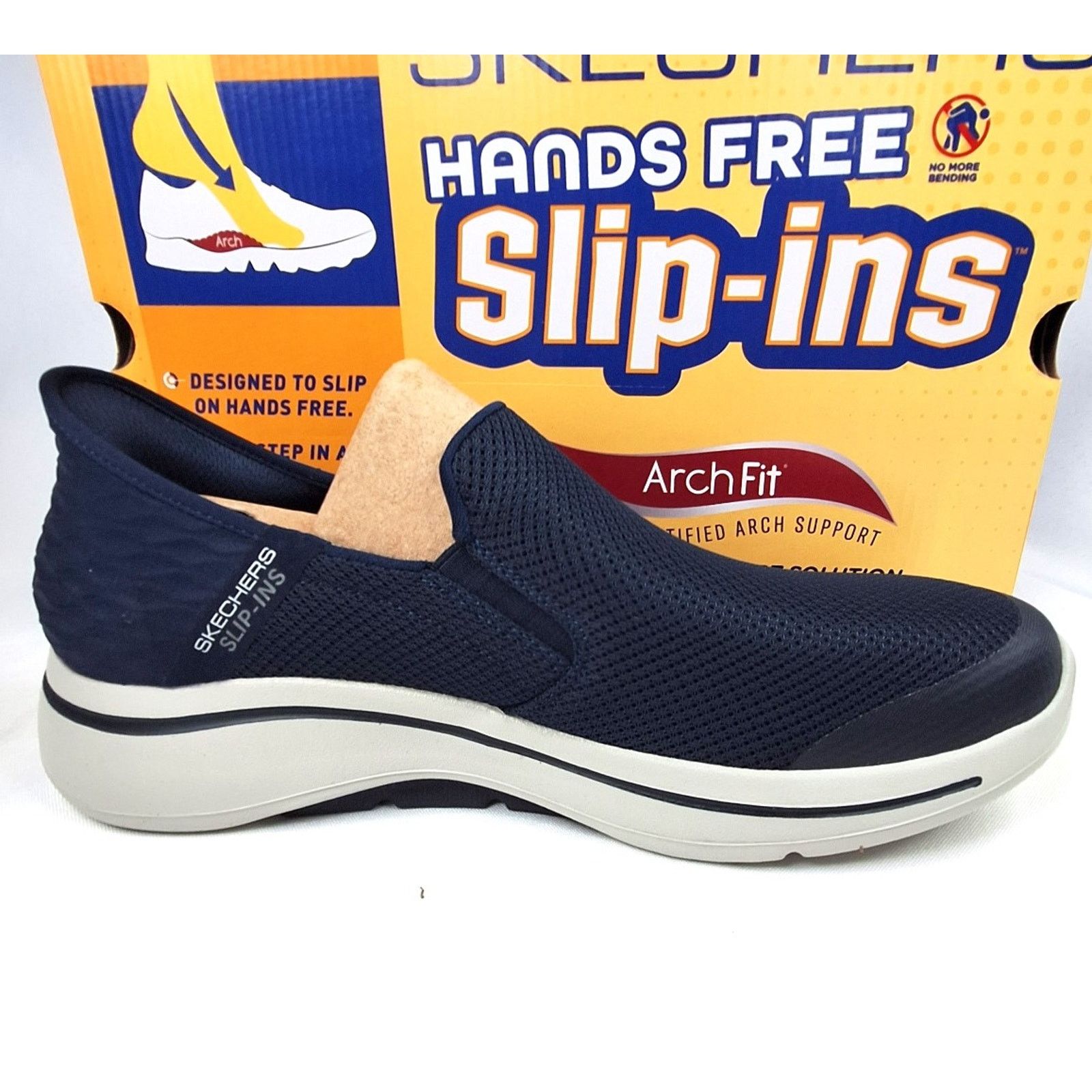 SKECHERS New SKECHERS Navy Go Walk Hands Free Slip-on Sneakers Sz 10 Size US 10 / EU 43 - 4 Thumbnail