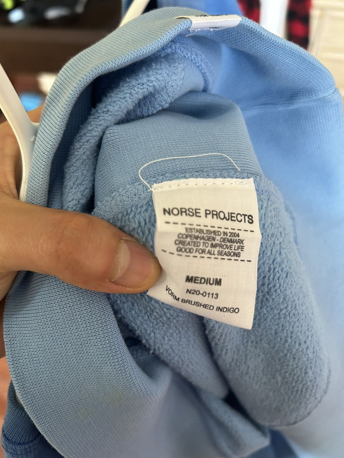 Norse Projects Norse Projects Vorm Brushed Indigo sweatshirt Size US M / EU 48-50 / 2 - 4 Thumbnail