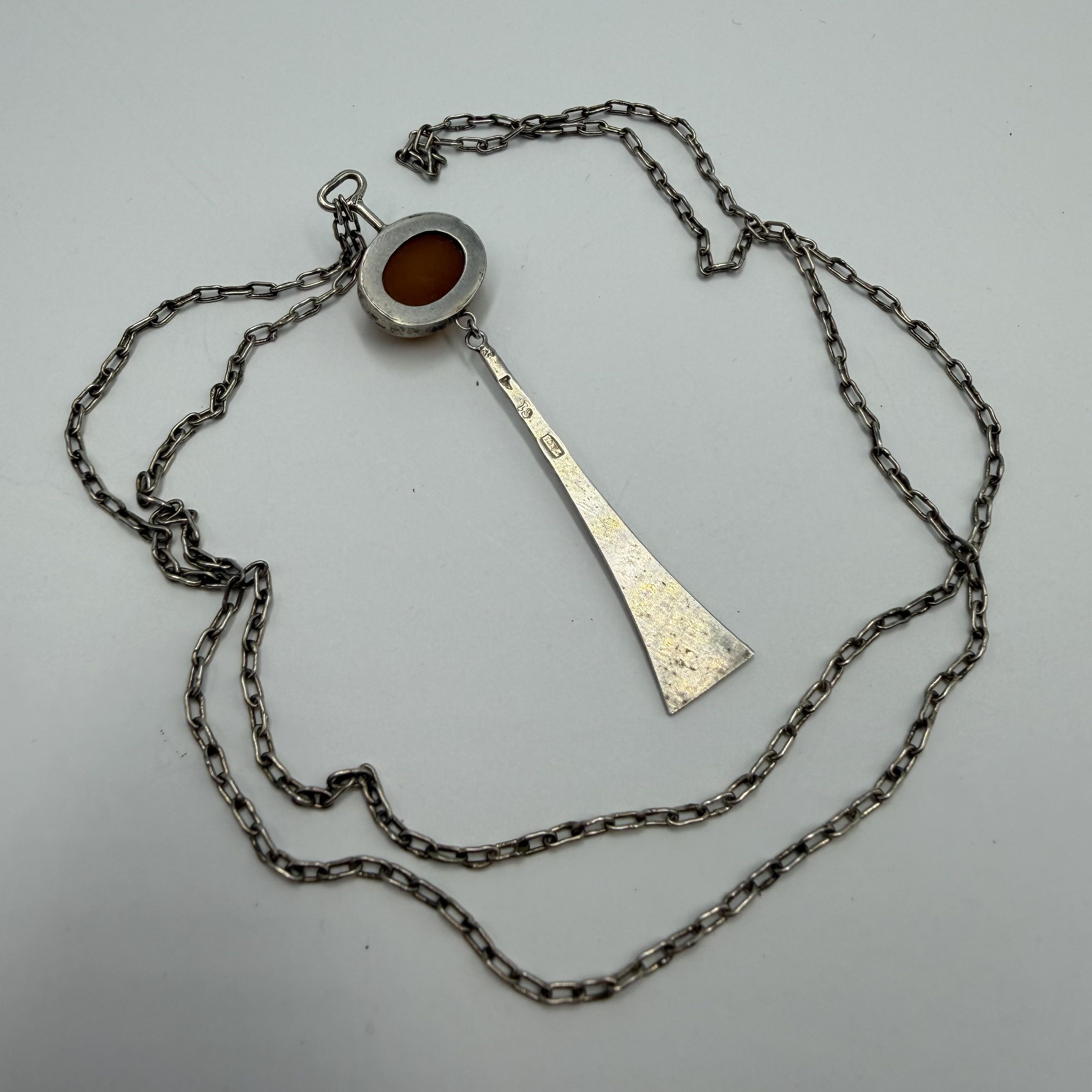 Vintage Vintage Soviet 875 Silver Baltic Amber Necklace Chain Size ONE SIZE - 5 Thumbnail
