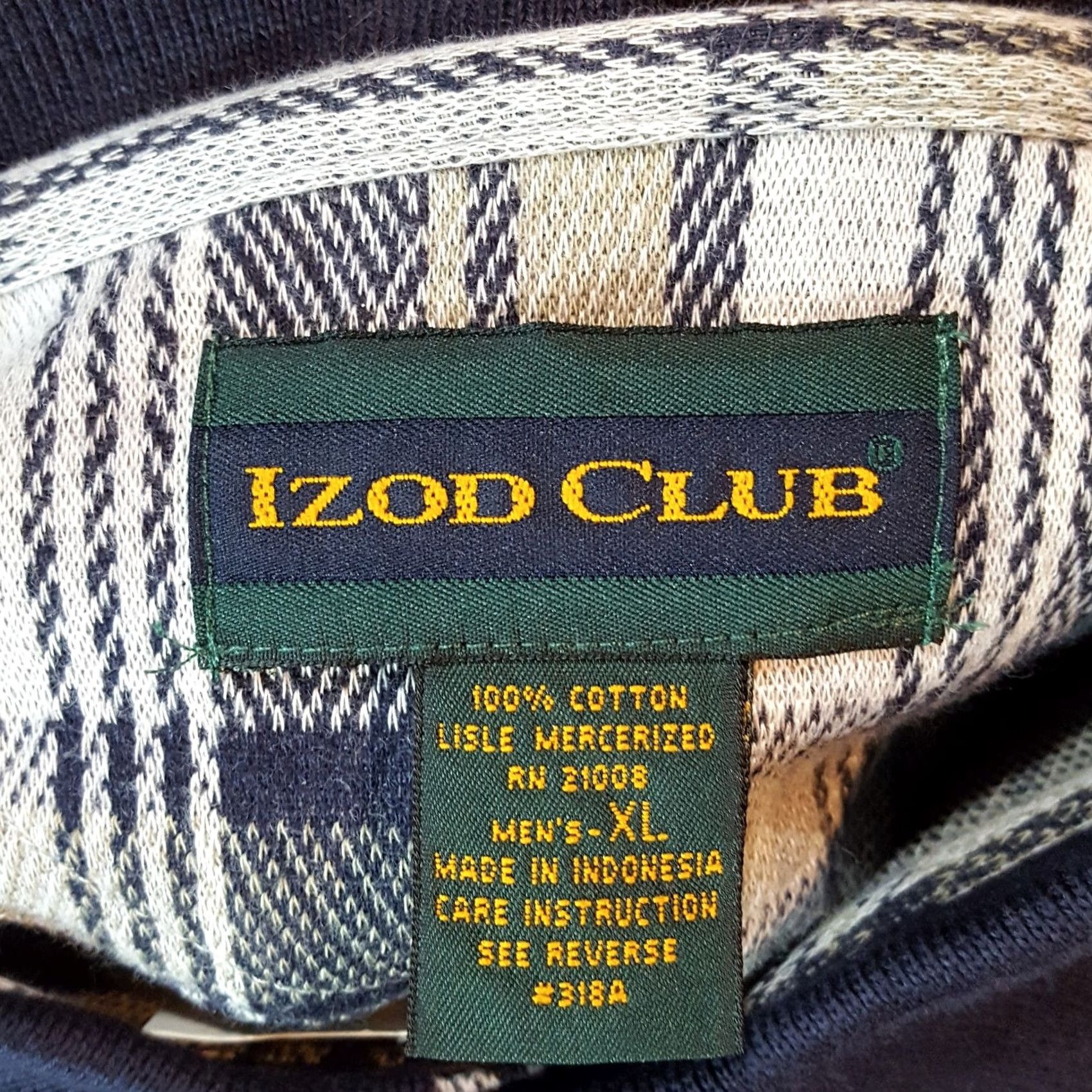 Izod VINTAGE IZOD Golf Polo Shirt Gray Plaid Collared Short Sleeve Men's XL Relaxed 90s Accessories: PGA, Tennis, Casual Mens Size US XL / EU 56 / 4 - 6 Thumbnail