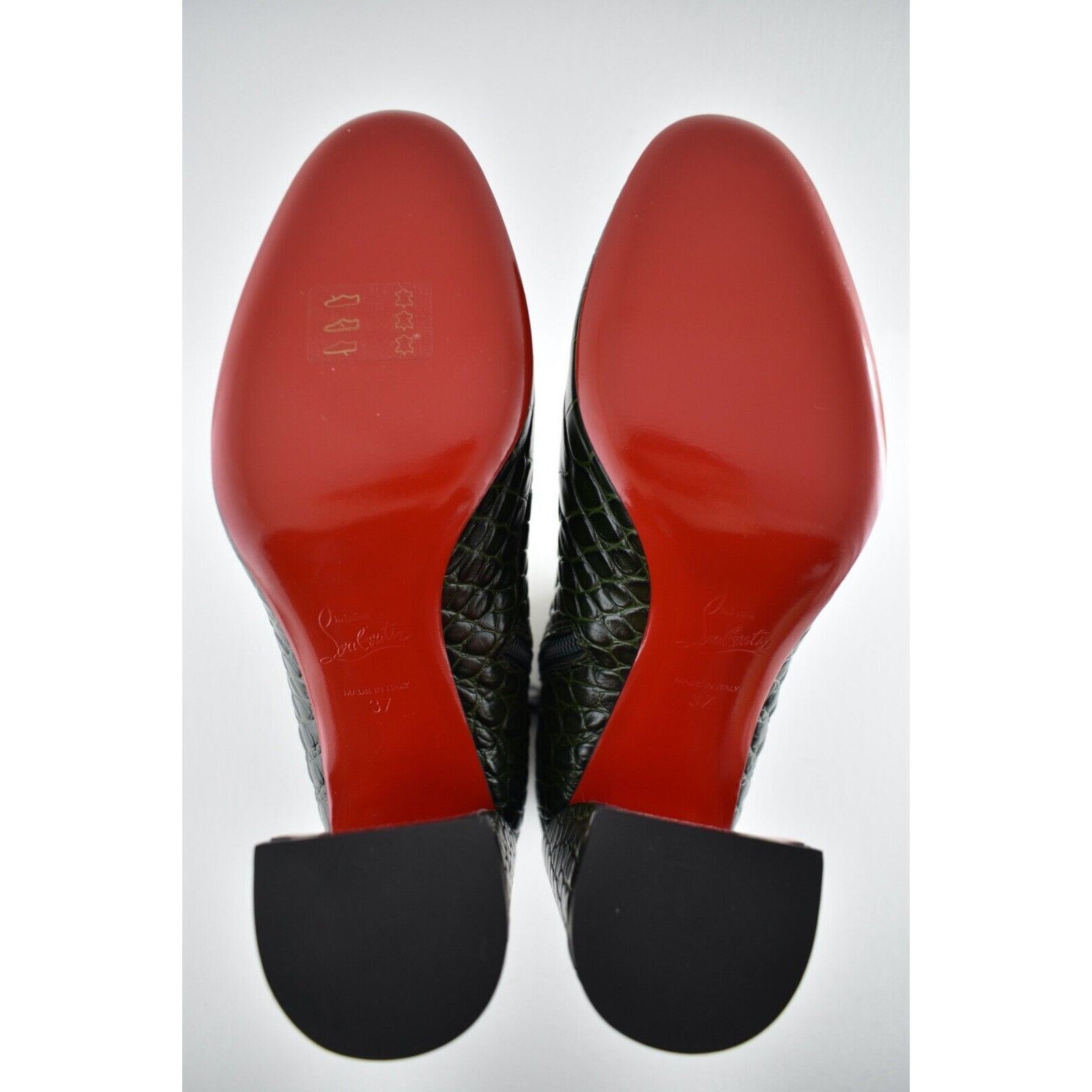 Christian Louboutin Christian Louboutin Turela 85 Forest Green Croc Short Ankle Size US 7 / IT 37 - 12 Thumbnail