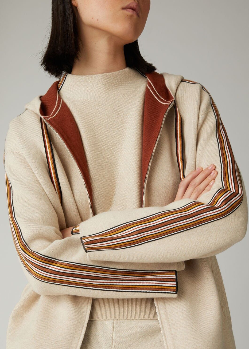 Loro Piana o1w1db10724 Suitcase Stripe Bomber Jacket in Ivory Size XXL / US 16-18 / IT 52-54 - 5 Thumbnail