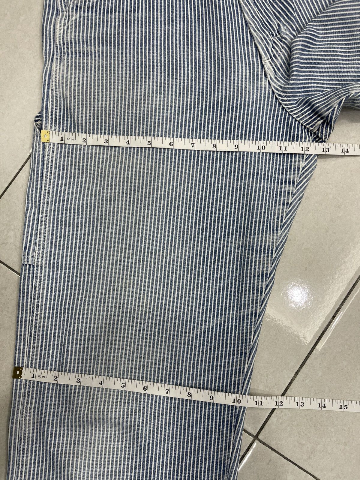 Lee Lee Hickory Stripe Carpenter Pants Union Made Sanforized Size 28" / US 6 / IT 42 - 16 Thumbnail