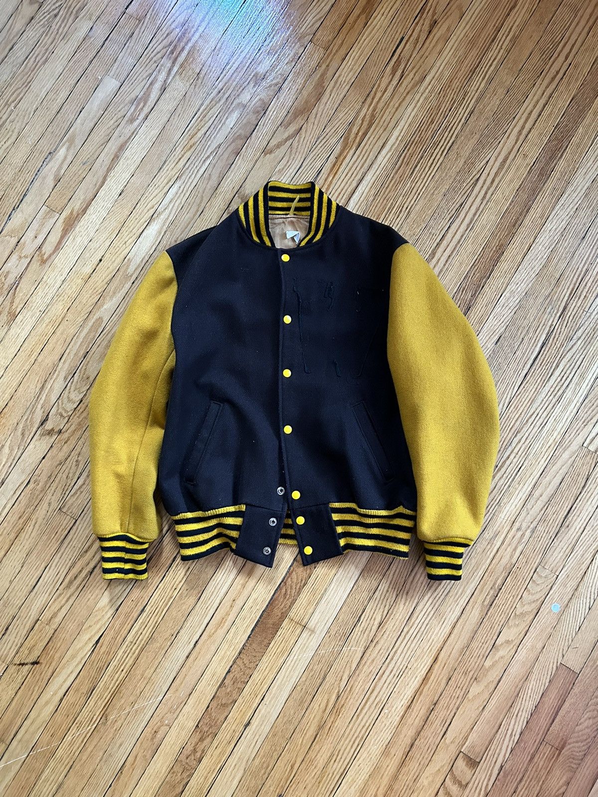 image of Vintage Waterloo Varsity Jacket (Brown/gold), Men's (Size Medium)