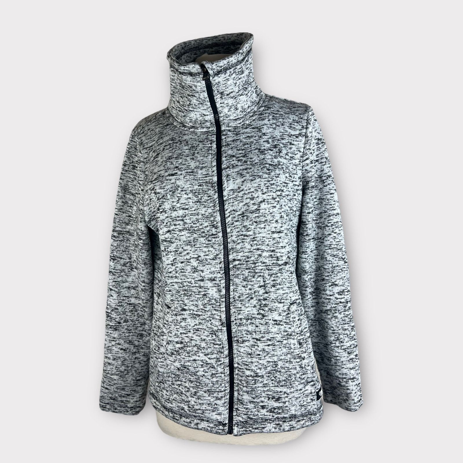 Calvin Klein Calvin Klein | Marble Black White Logo Fleece Jacket | Med Size M / US 6-8 / IT 42-44 - 5 Thumbnail
