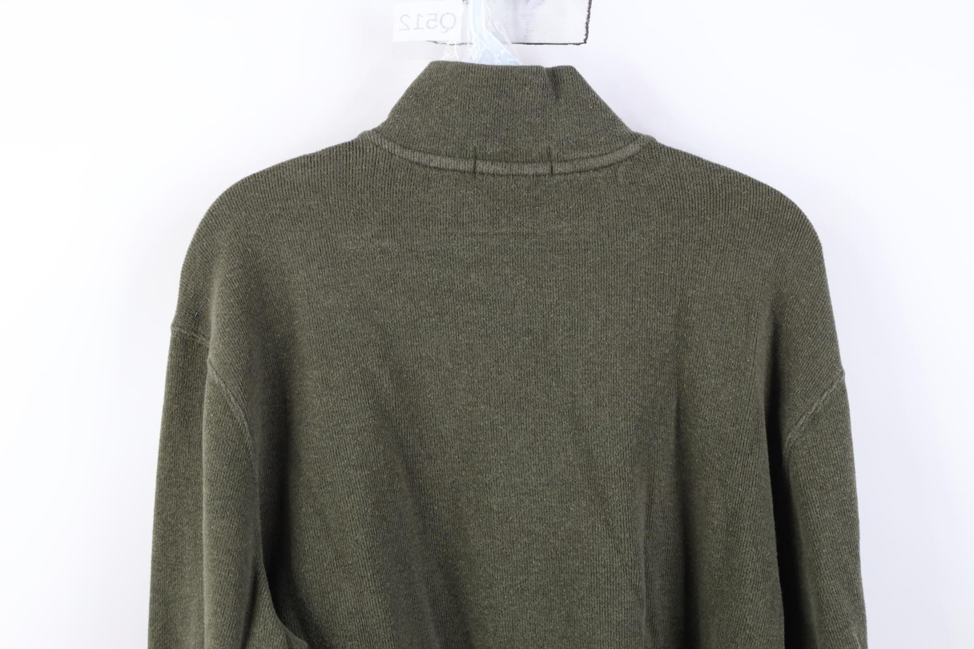 Polo Ralph Lauren Vintage Ralph Lauren Ribbed Knit 1/4 Zip Sweater Olive Green Size US L / EU 52-54 / 3 - 13 Thumbnail