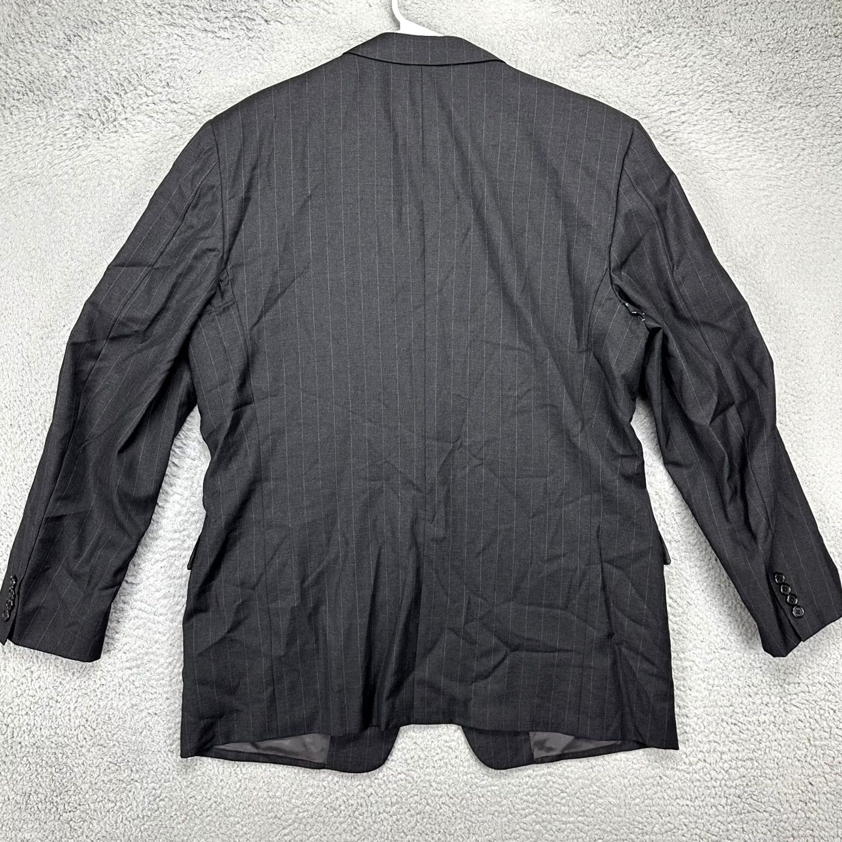 Loro Piana VINTAGE? No. Hickey Freeman Blazer Inner Pockets 44 Long Dark Grey Pinstripe 100% Wool Men Size 44R - 4 Thumbnail