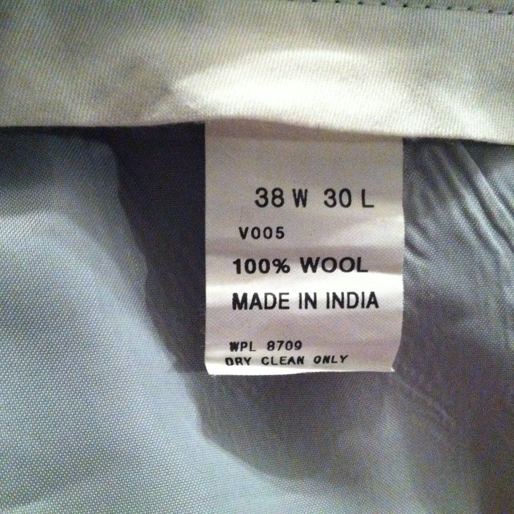 Nautica NAUTICA MEN'S CHARCOAL 100%WOOL PLEATED DRESS PANTS 38/30 Size 38R - 7 Thumbnail