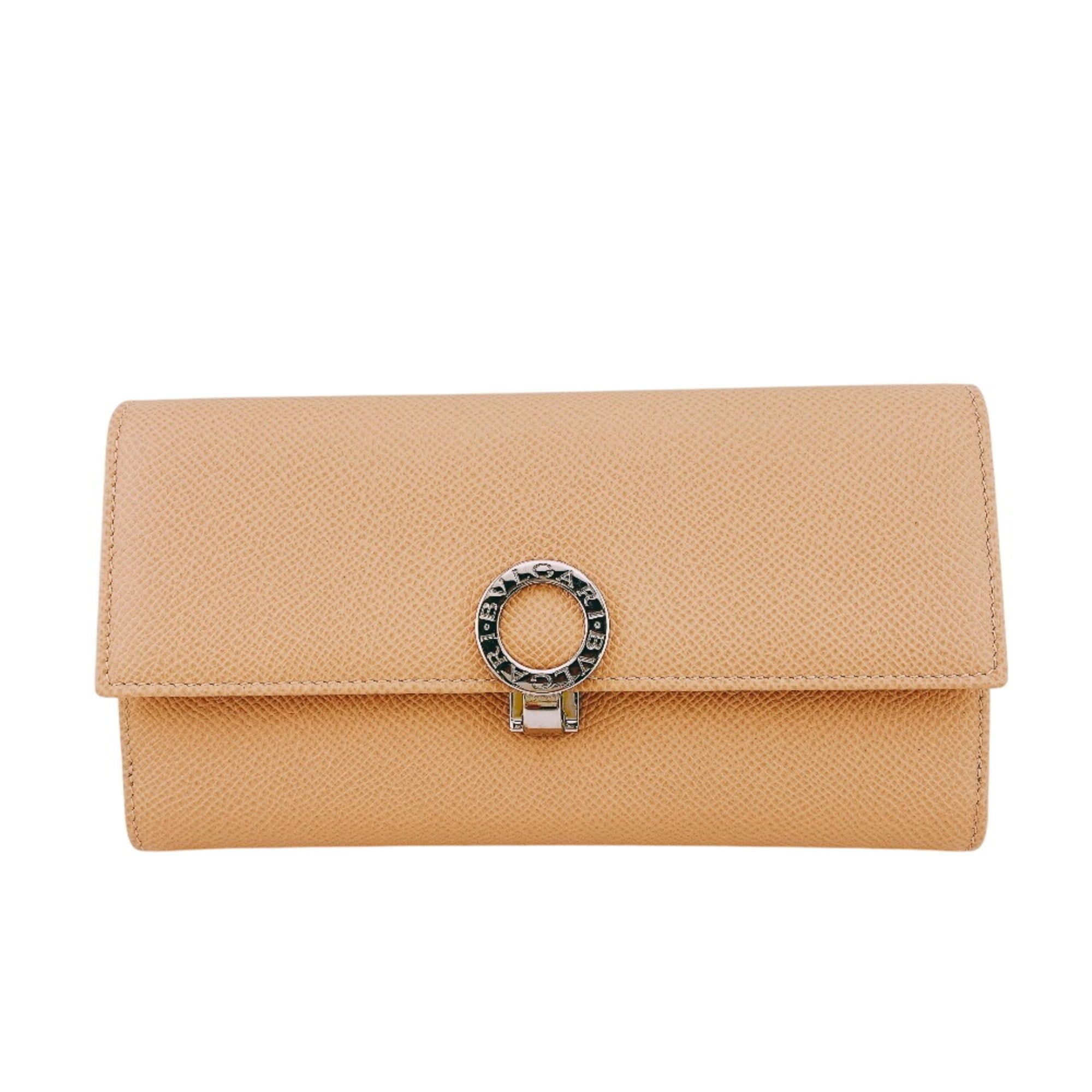 Bvlgari BVLGARI W-hook bifold logo clip long wallet in beige Size ONE SIZE - 1 Thumbnail