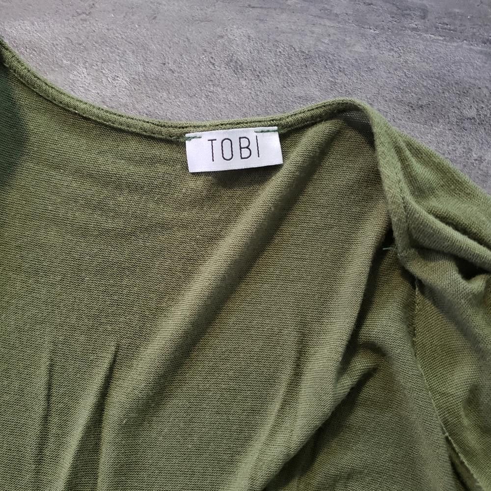 Tori Richard Olive Oversized Tobi Draped Detailed Long Sleeve Size M / US 6-8 / IT 42-44 - 3 Thumbnail