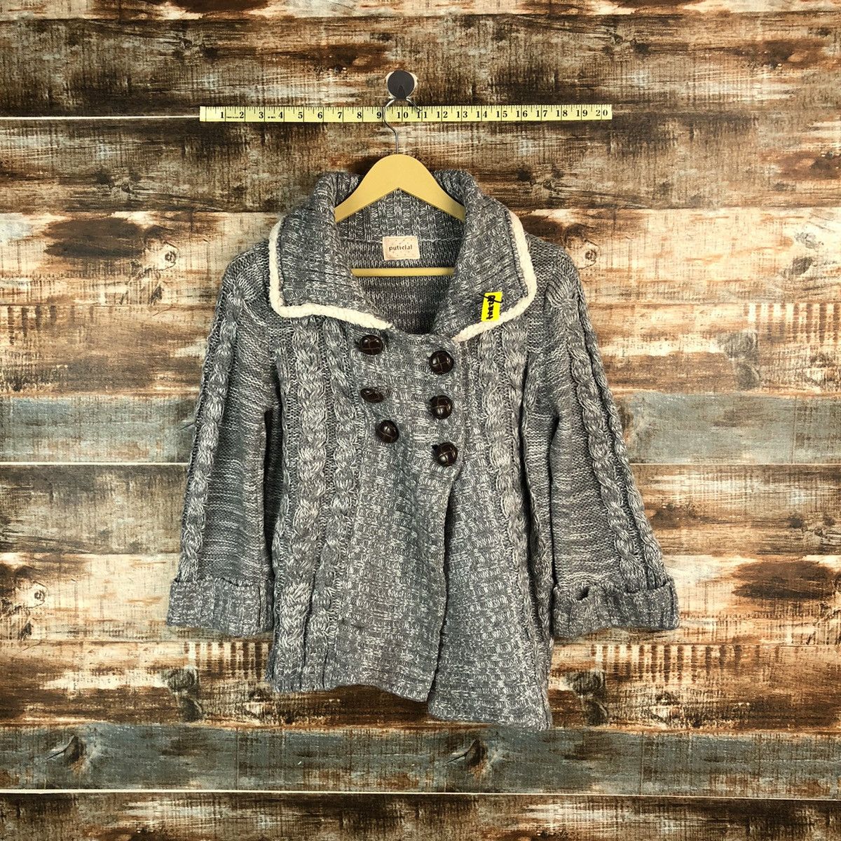 Homespun Knitwear Putietal Grey Cardigan Knitwear #A2344 Size M / US 6-8 / IT 42-44 - 1 Thumbnail