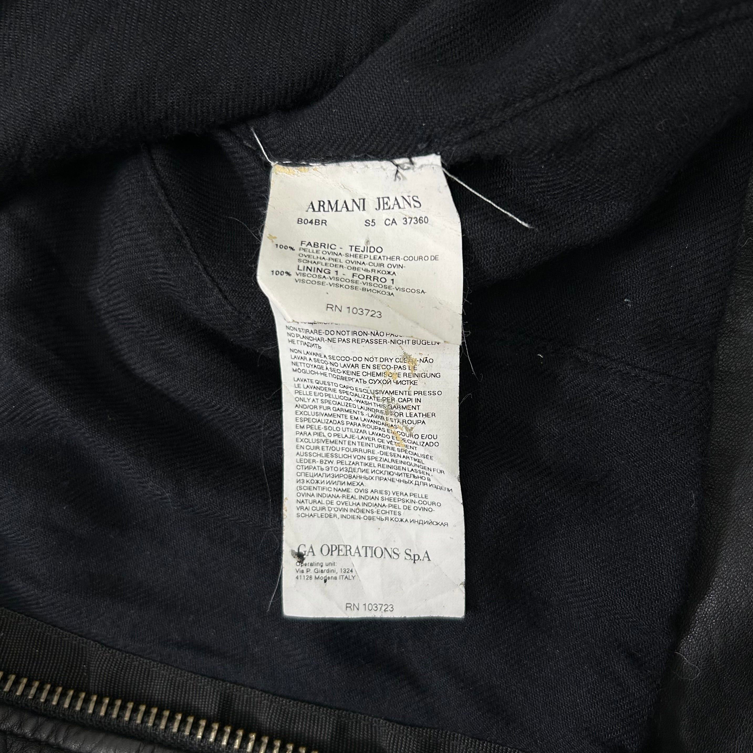 Armani Armani Jeans Avant-Garde Black Leather Jacket Size US S / EU 44-46 / 1 - 7 Thumbnail