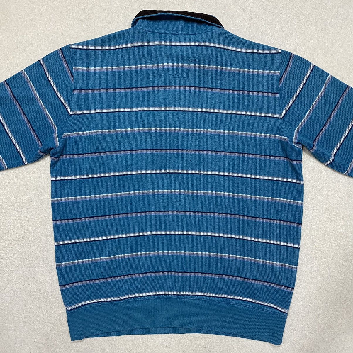 Designer × Japanese Brand × Kansai Yamamoto KANSAI YAMAMOTO Up To Your Striped Half Zipper Sweatshirt Size US L / EU 52-54 / 3 - 6 Thumbnail