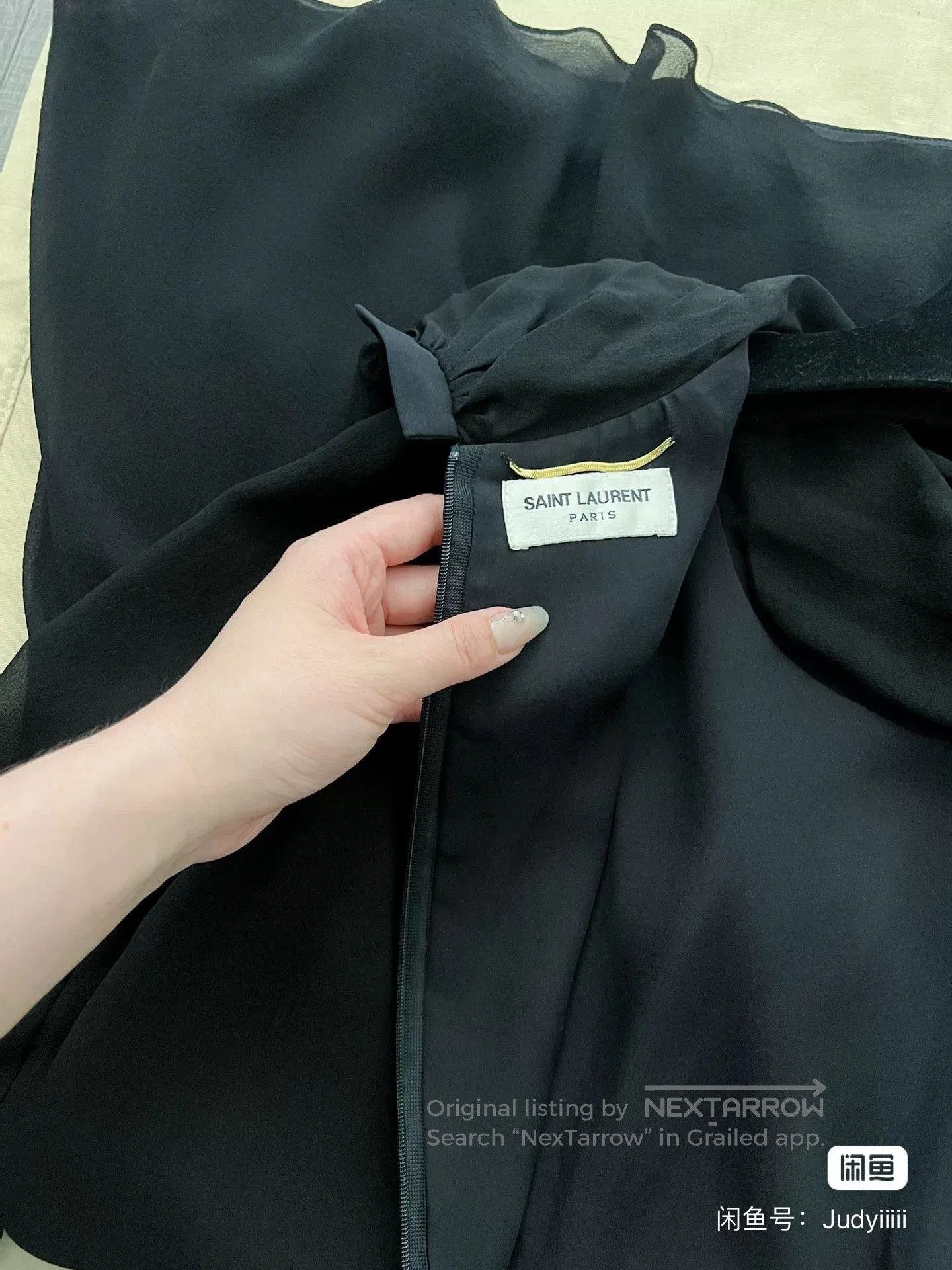 Saint Laurent Paris Saint Laurent Black High Neck Dress. Size M / US 6-8 / IT 42-44 - 8 Thumbnail