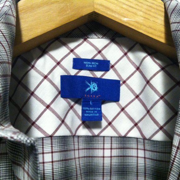 Egara EGARA MEN'S NEW 100%COTTON CASUAL SHIRT SLIM FIT SIZE: L Size US L / EU 52-54 / 3 - 5 Thumbnail