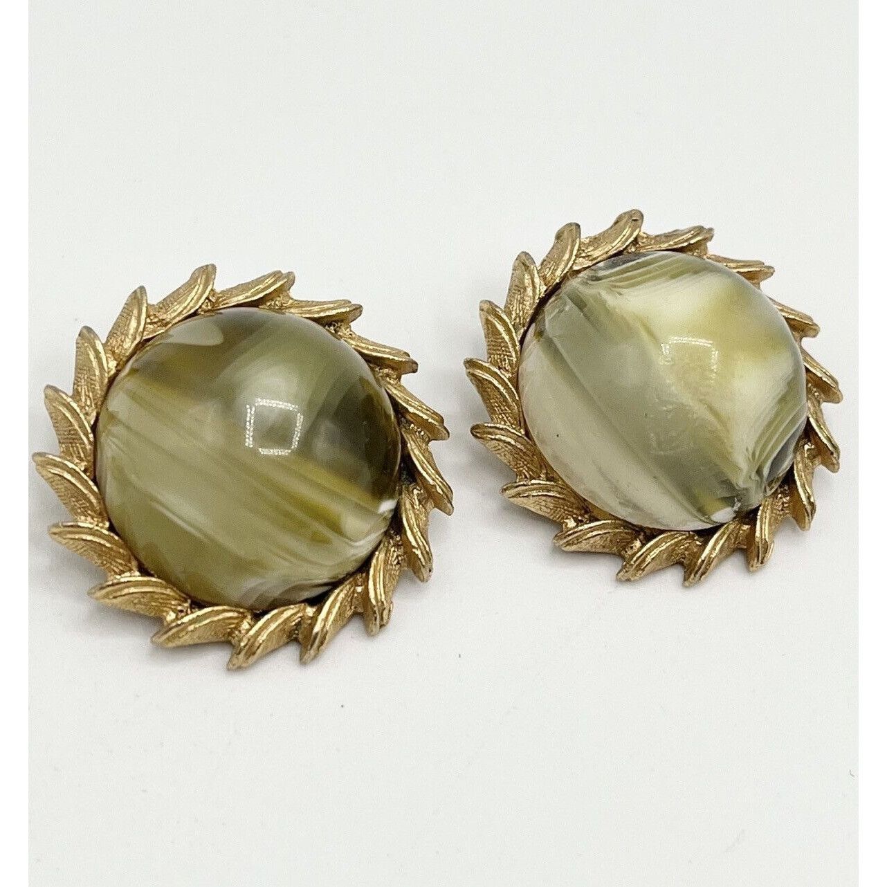 Vintage Vintage Kramer Marbleized Gold Clip On Earrings Size ONE SIZE - 2 Thumbnail