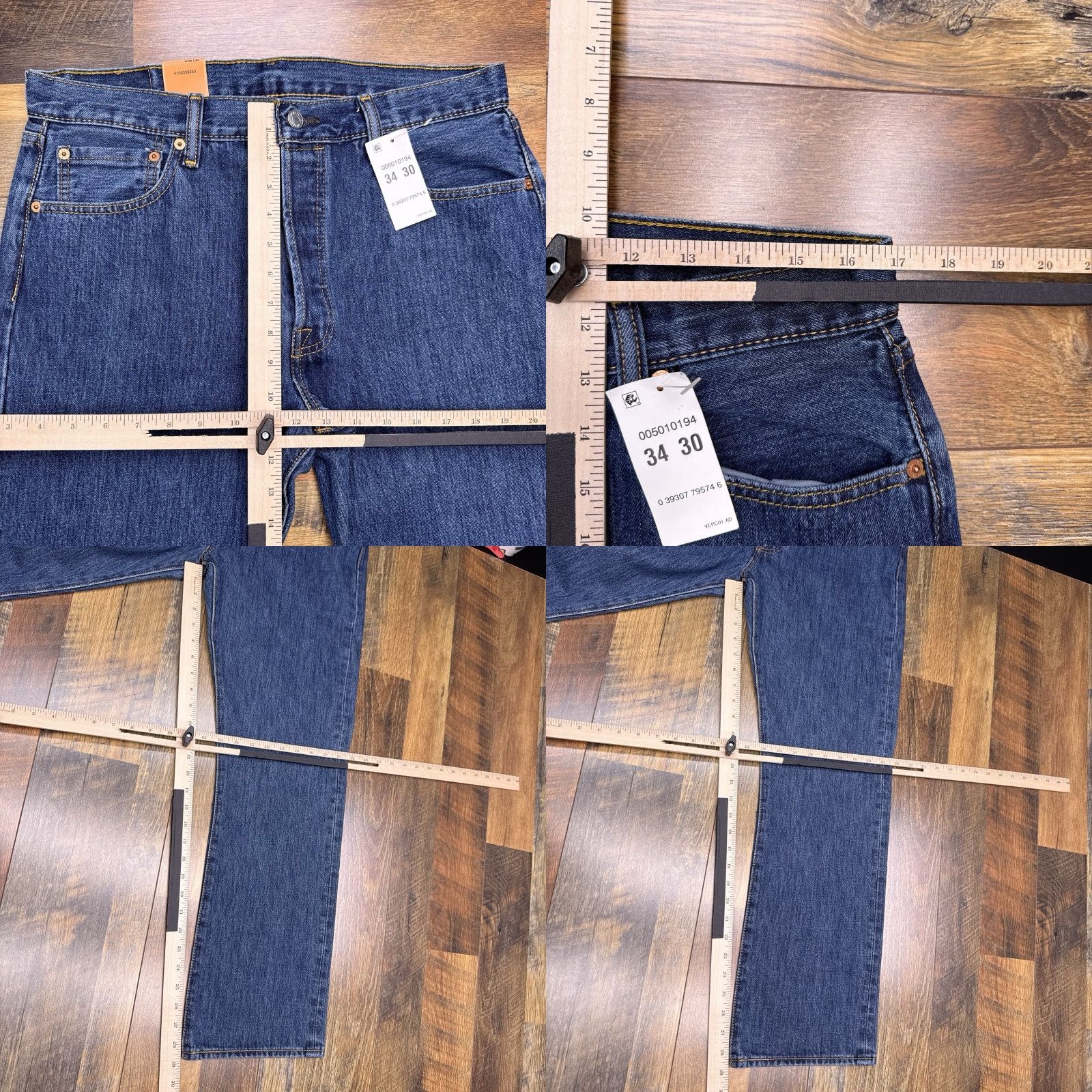 Levi's Levi's 501 Jeans Mens 34x30 Blue Button Fly Straight Leg 2008 New Size US 34 / EU 50 - 9 Thumbnail
