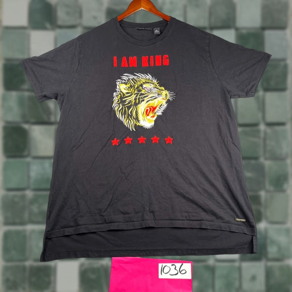 Sean John Sean John I Am King T Shirt 3XL Black Embroidered Lion Classic Casual Mens Shirts Short Sleeve Crew Neck Regular Fit Cotton Size US XXL / EU 58 / 5 - 1 Thumbnail