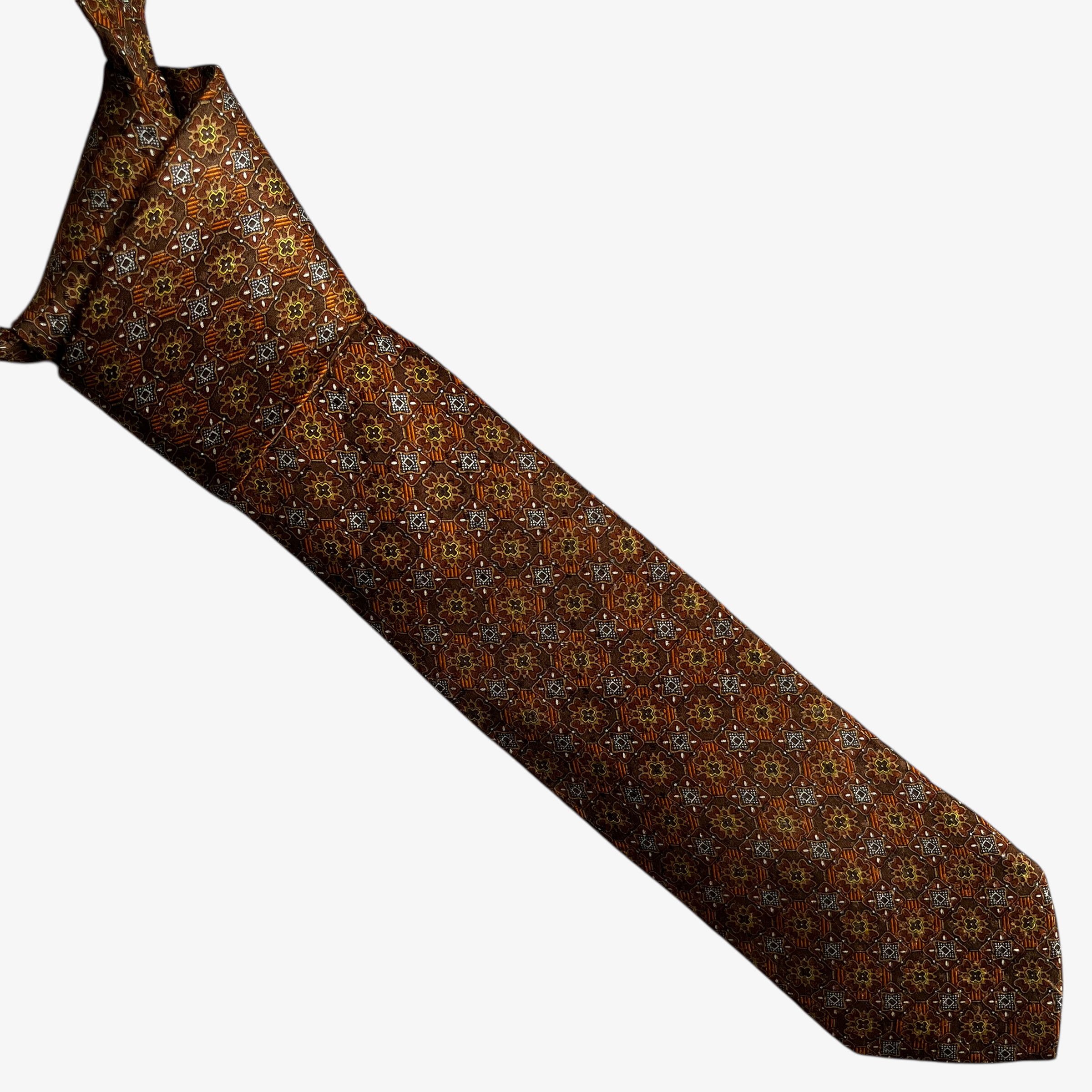 Robert Talbott Vintage 90s Robert Talbott Geometric Floral Print Silk Tie Size ONE SIZE - 1 Thumbnail