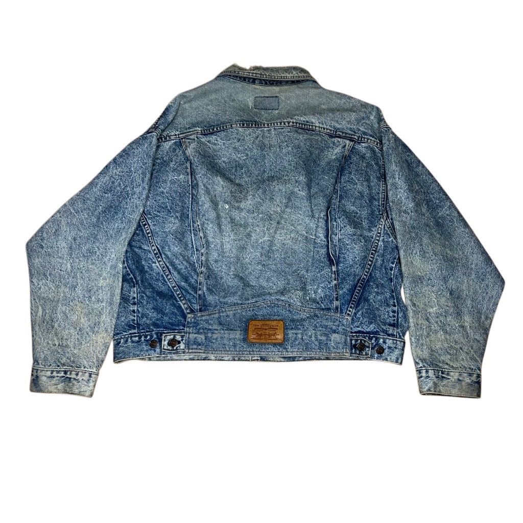 Levi's × Levi's Vintage Clothing × Vintage VTG 80s Levi’s Acid Wash Denim Trucker Jacket XL Thrashed Size XL / US 12-14 / IT 48-50 - 8 Thumbnail