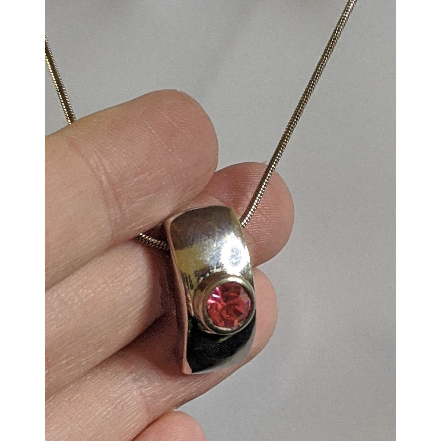 Other Modern Silver Tone Customizable Pendant Necklace With Pink G Size ONE SIZE - 4 Thumbnail
