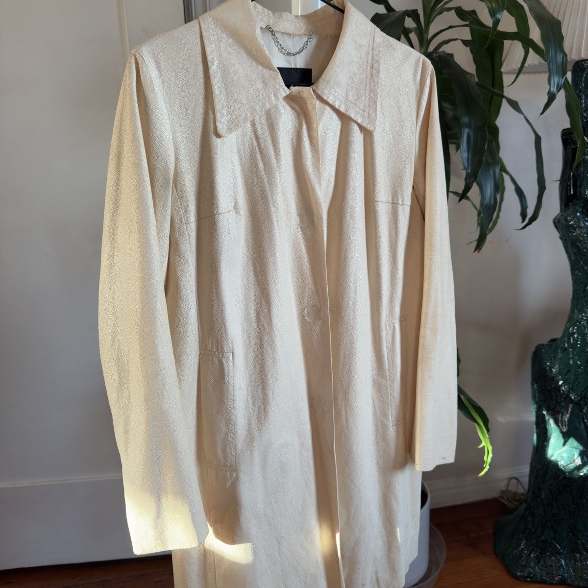 Designer Kira plastilina coat in bone Size S / US 4 / IT 40 - 3 Thumbnail