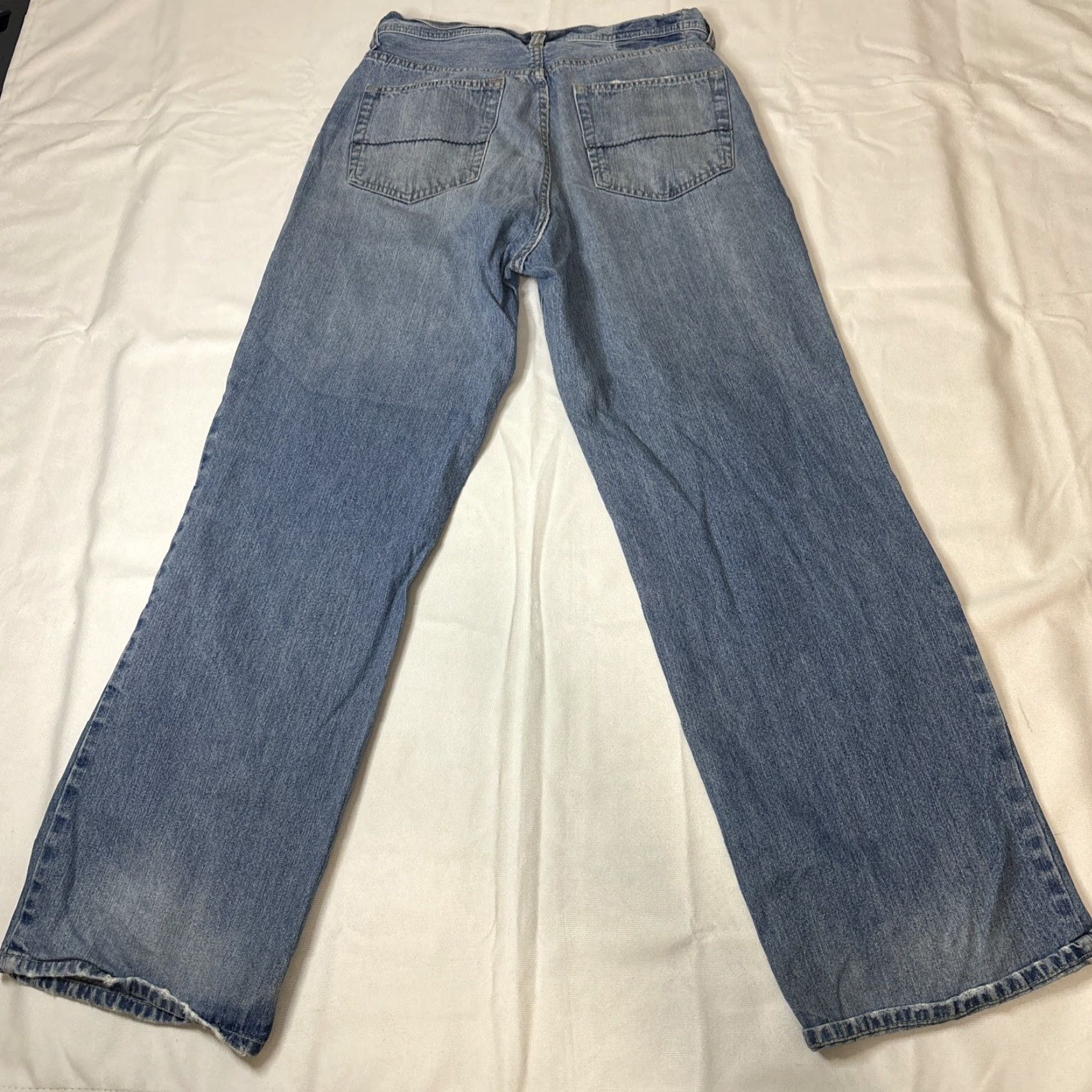 Abercrombie & Fitch Abercrombie & Fitch Men Jeans 31x32 Blue Denim Distressed Boot Cut Stretch Y2K Regular Inseam 32 Size US 31 - 8 Thumbnail